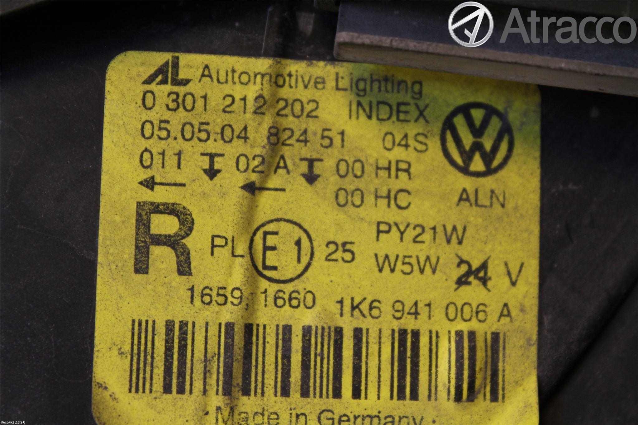 Volkswagen VW GOLF V 04-09 Frontlykt Høyre
