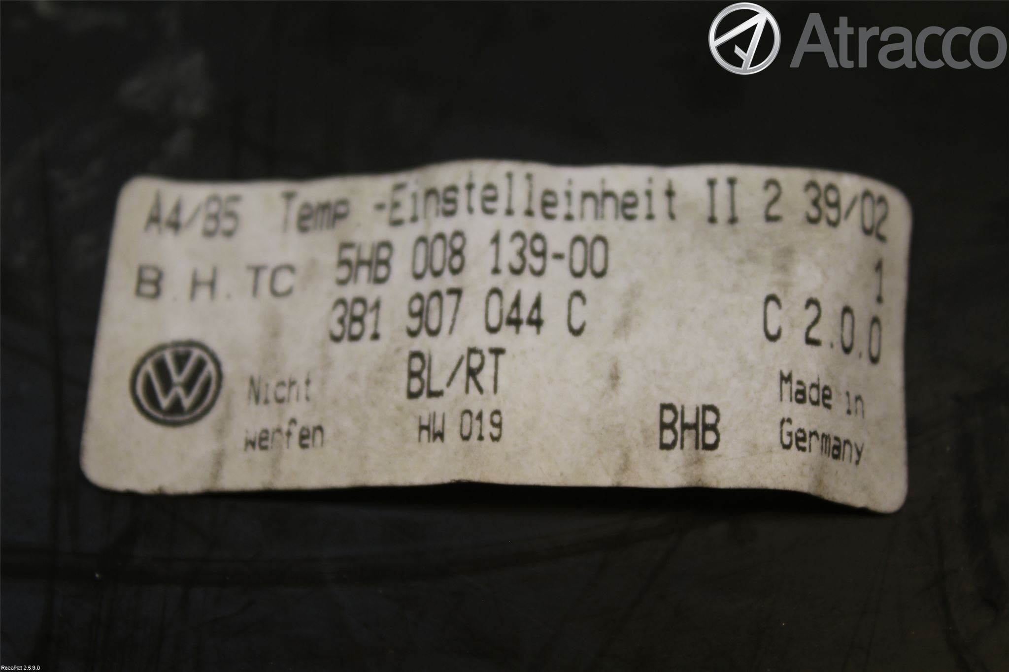 Volkswagen VW GOLF V 04-09 Varme Ac Betjening-Display
