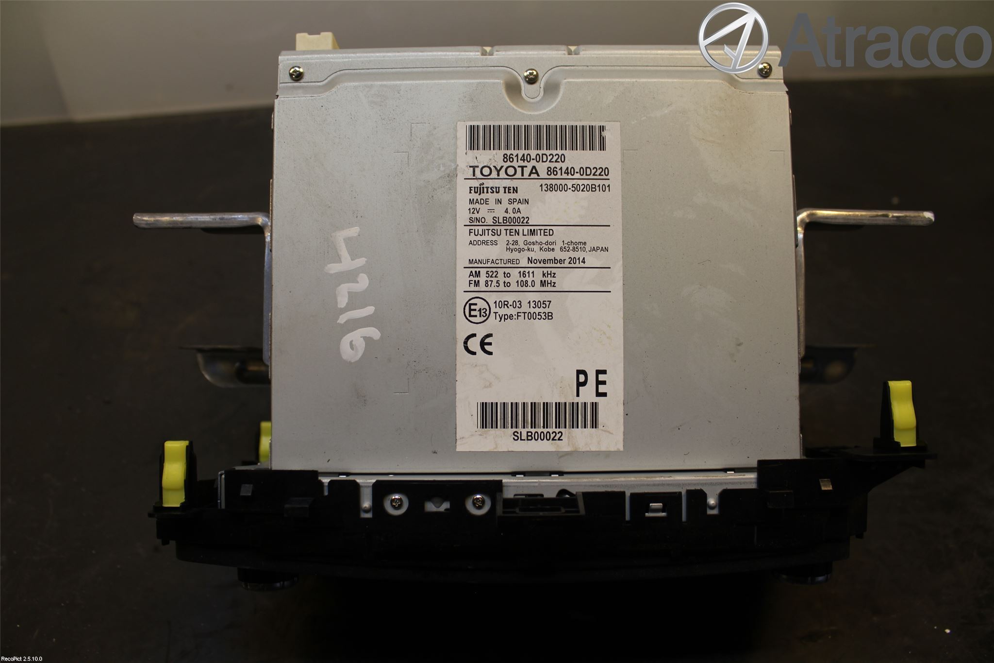 Toyota YARIS XP130 15-20 Stereo Radio Med Cd