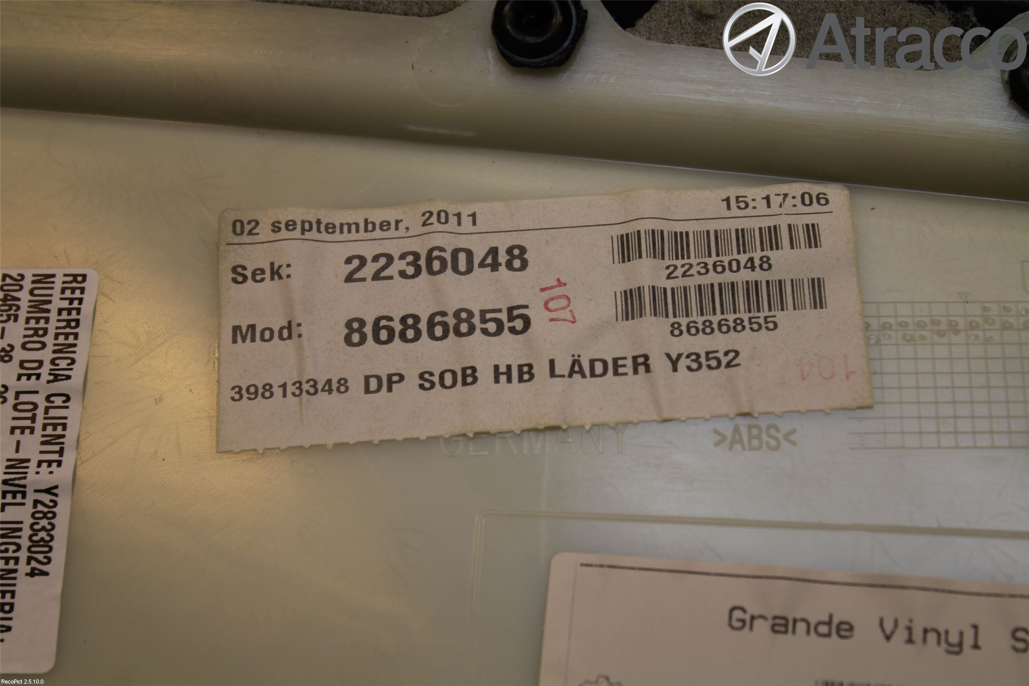 Volvo V60 11-13 Innr Dørtrekk Høyre