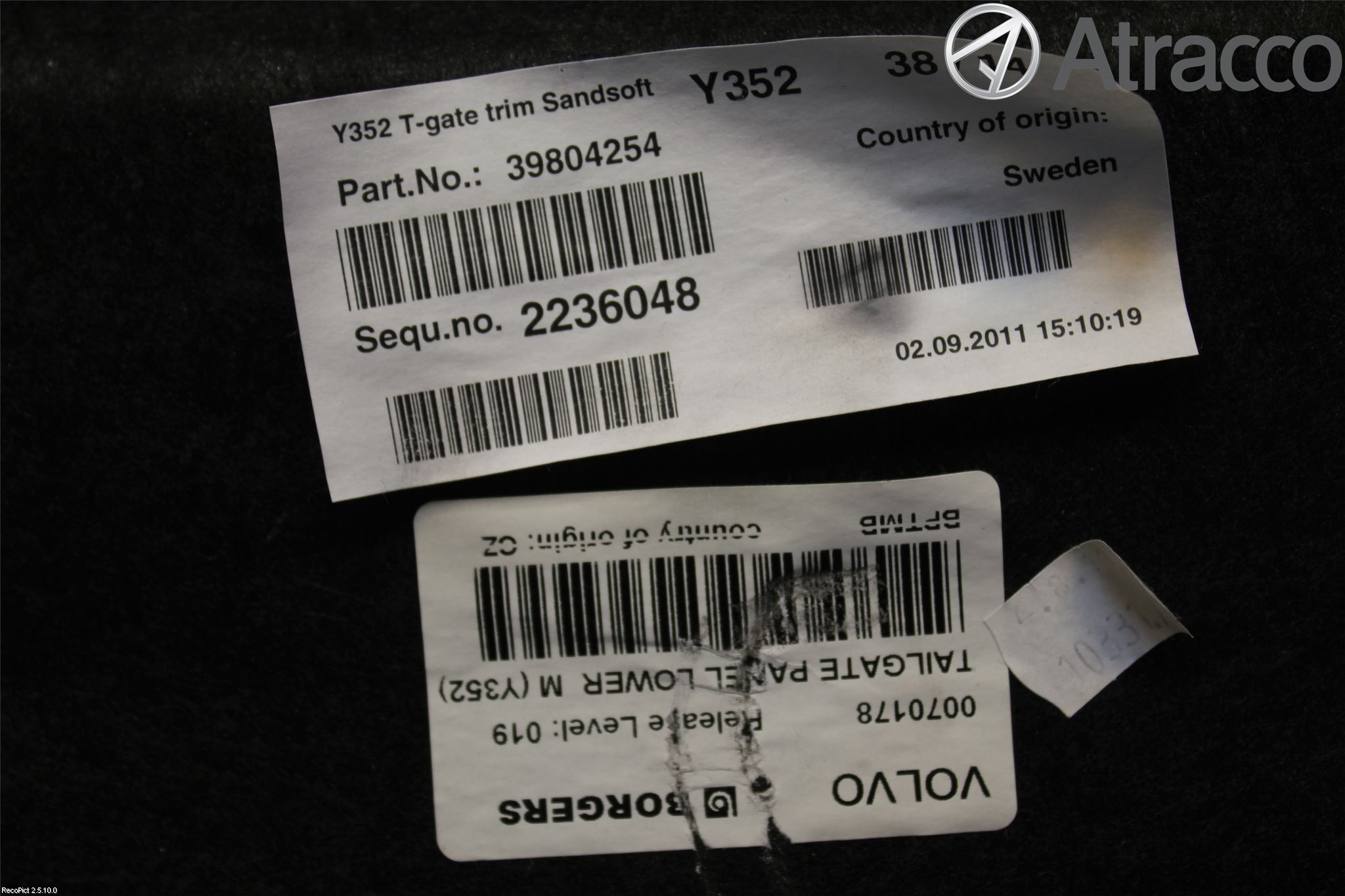 Volvo V60 11-13 Innr Bakluketrekk