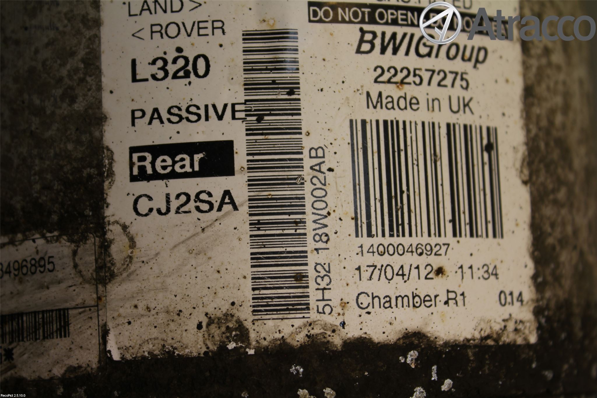 Landrover RANGE ROVER SPORT (L320) 10-13 Fjærbein Bak Høyre