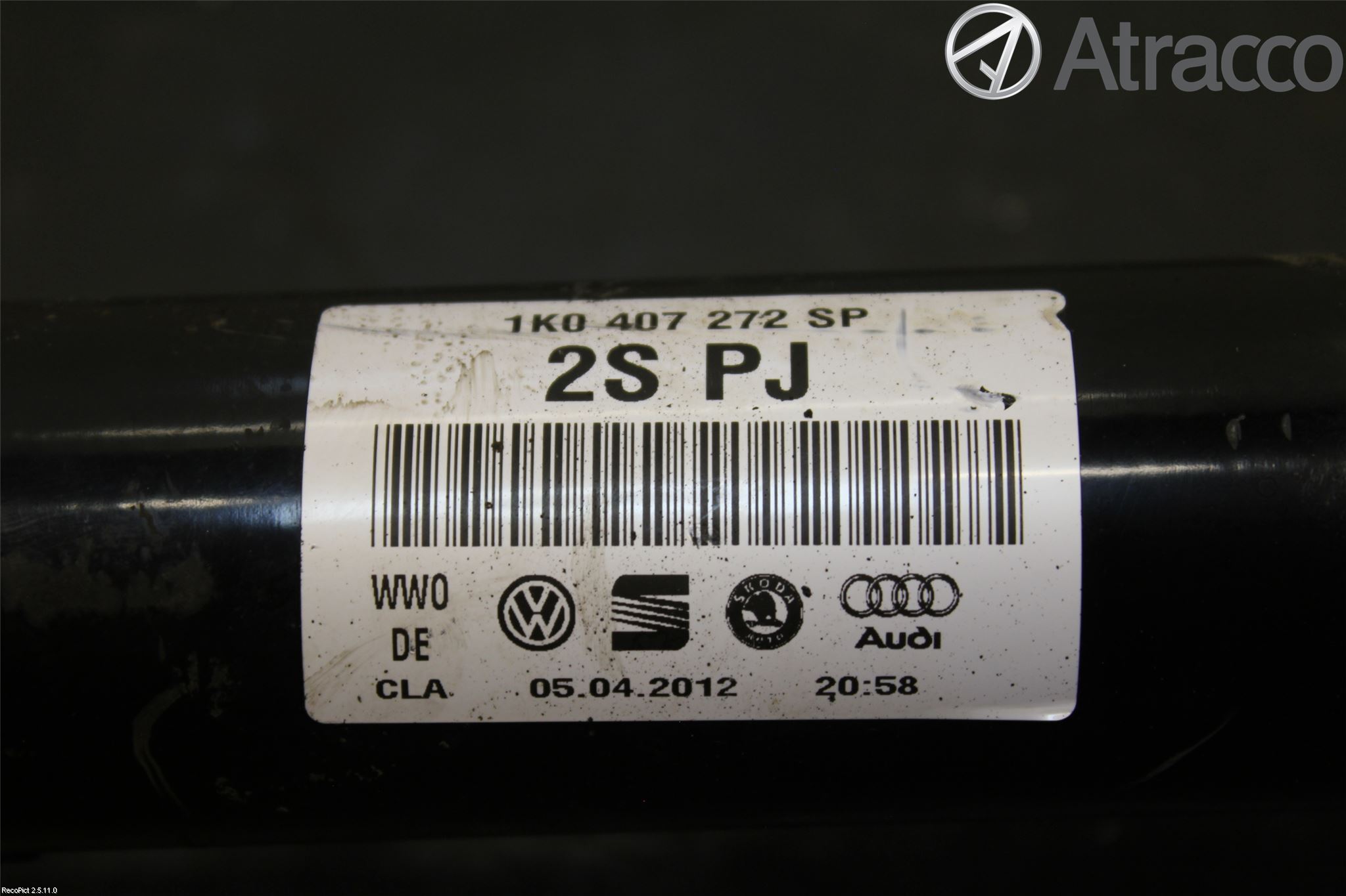 Volkswagen VW GOLF VI 09-13 Drivaksel Foran Kompl Høyre