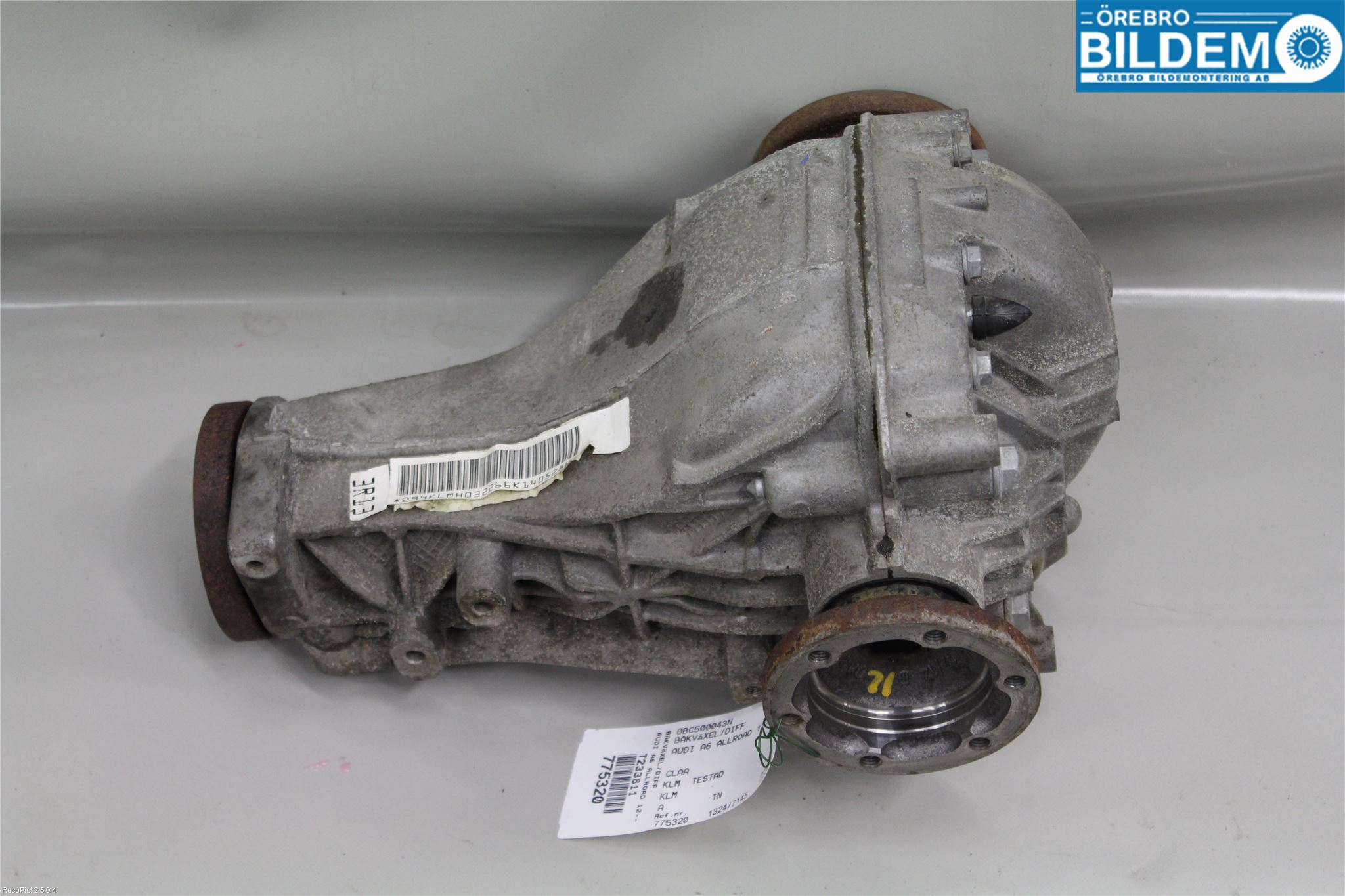 Audi A6 ALLROAD 12-18 Bakaksel Kardang Bak -Diff