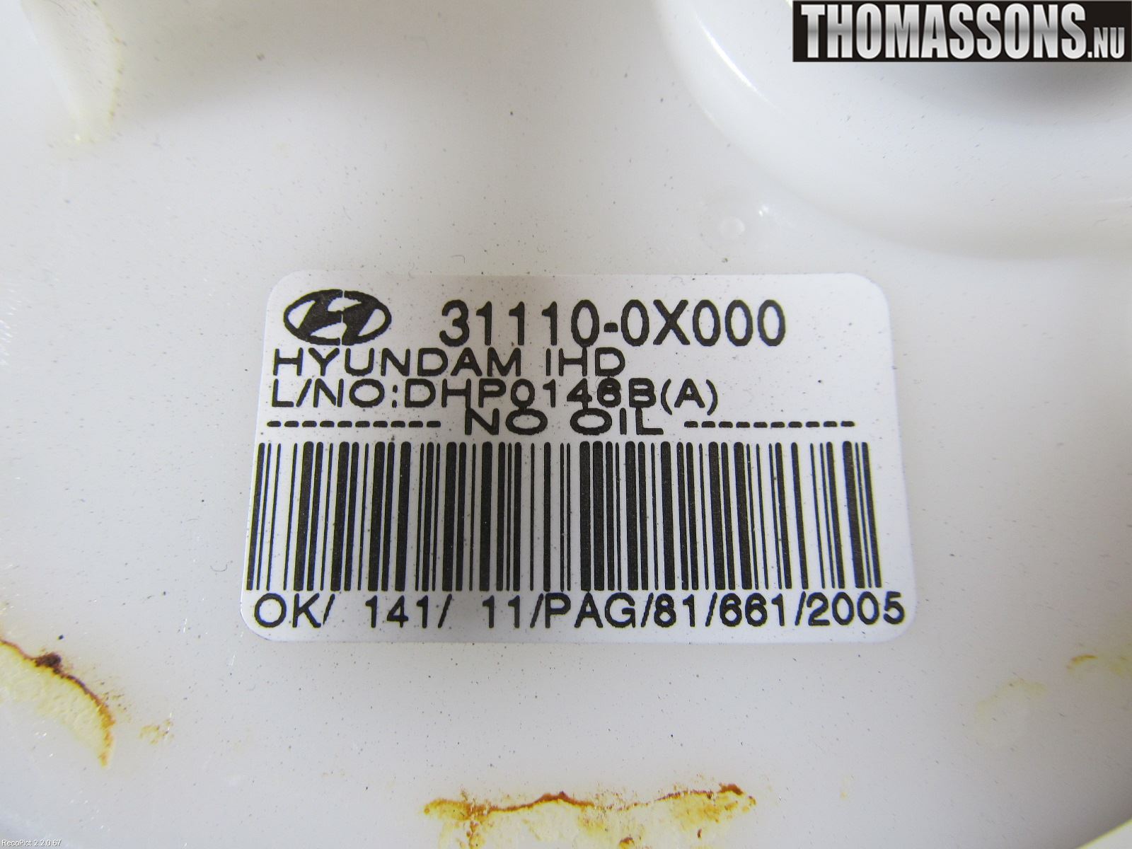 Hyundai i10 PA 08-13 Drivstoffpumpe Innspr-Høytrykk