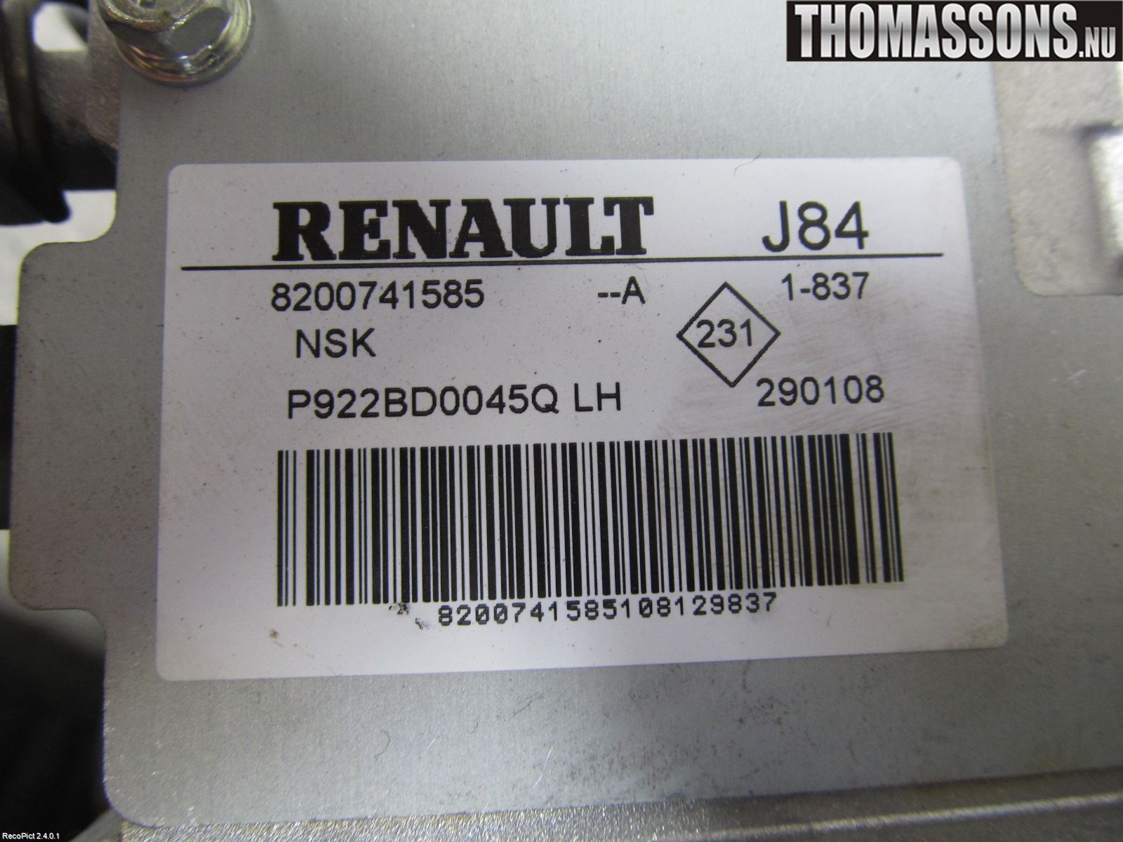 Renault SCÉNIC/GRAND 03-06 Servostyring Eletrisk Pumpe