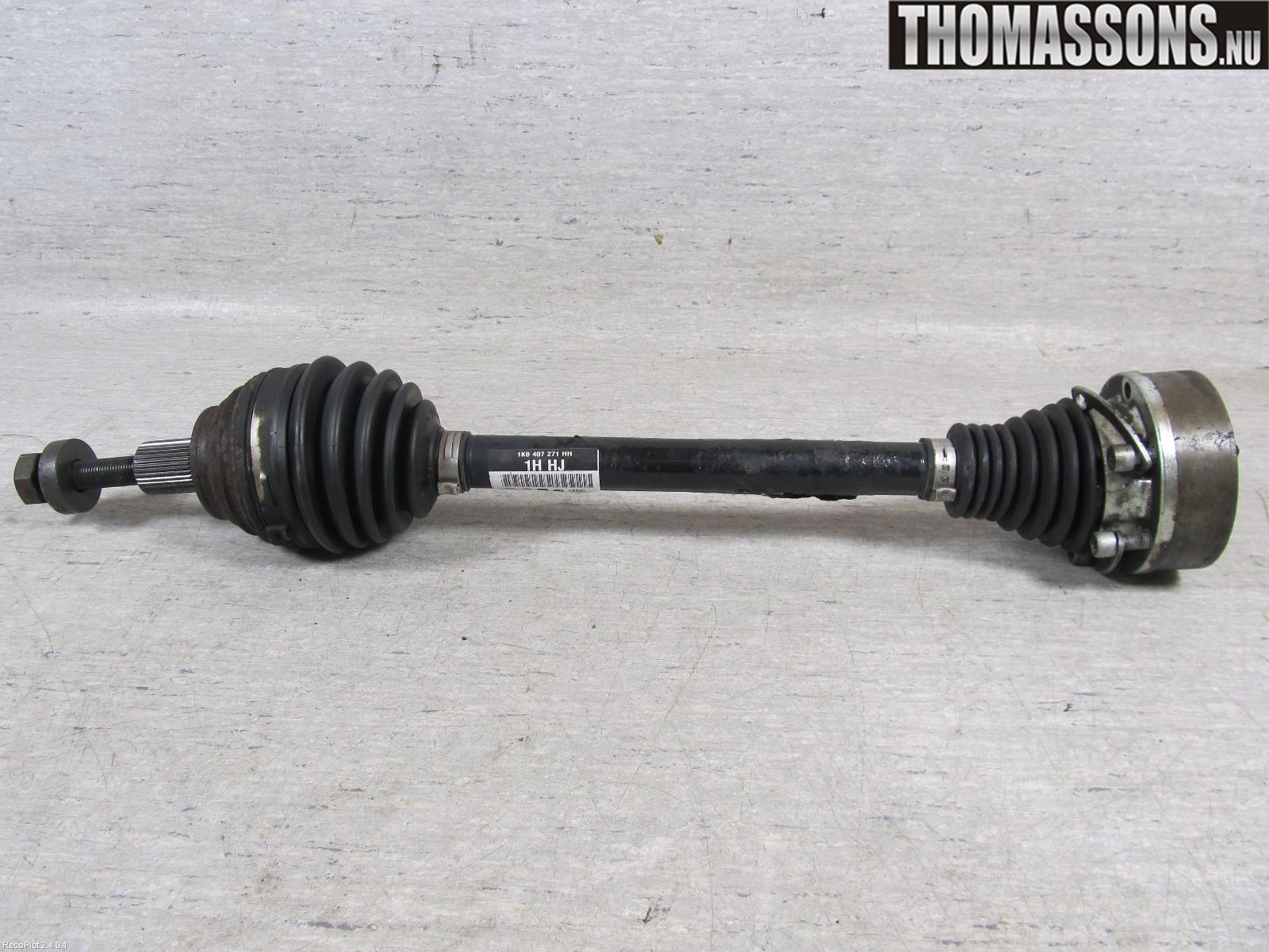 Volkswagen VW GOLF PLUS/CROSS GOLF 04-14 Drivaksel Foran Kompl Venstre