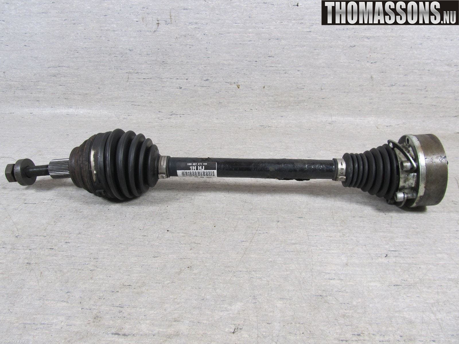 Volkswagen VW GOLF PLUS/CROSS GOLF 04-14 Drivaksel Foran Kompl Venstre
