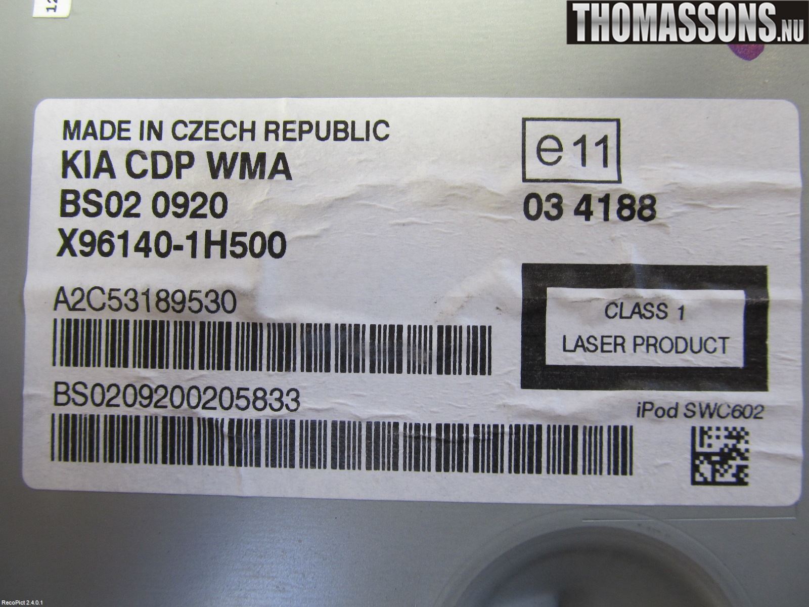 Kia CEED 06-12 Stereo Radio Med Cd