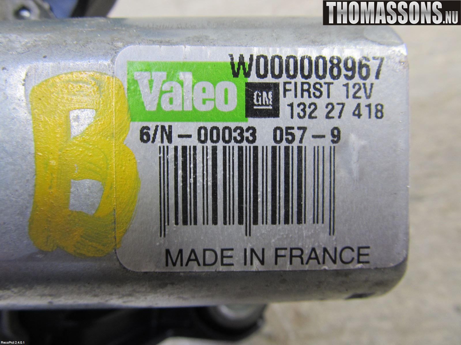 Opel INSIGNIA 09-16 Viskermotor Bakluke