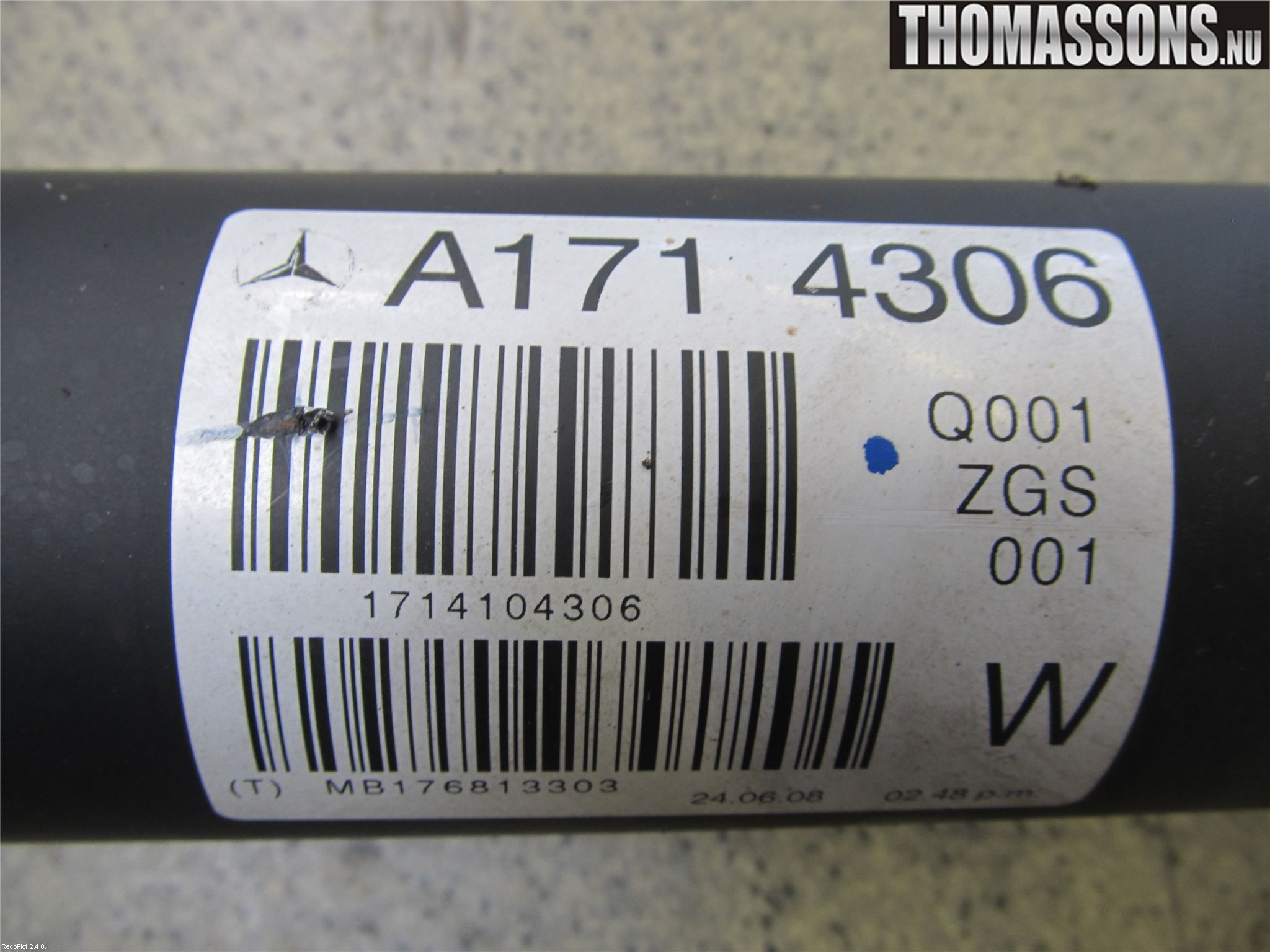 Mercedes-Benz MB SLK 200-350 (R171) 05-11 Mellomaksel Kompl