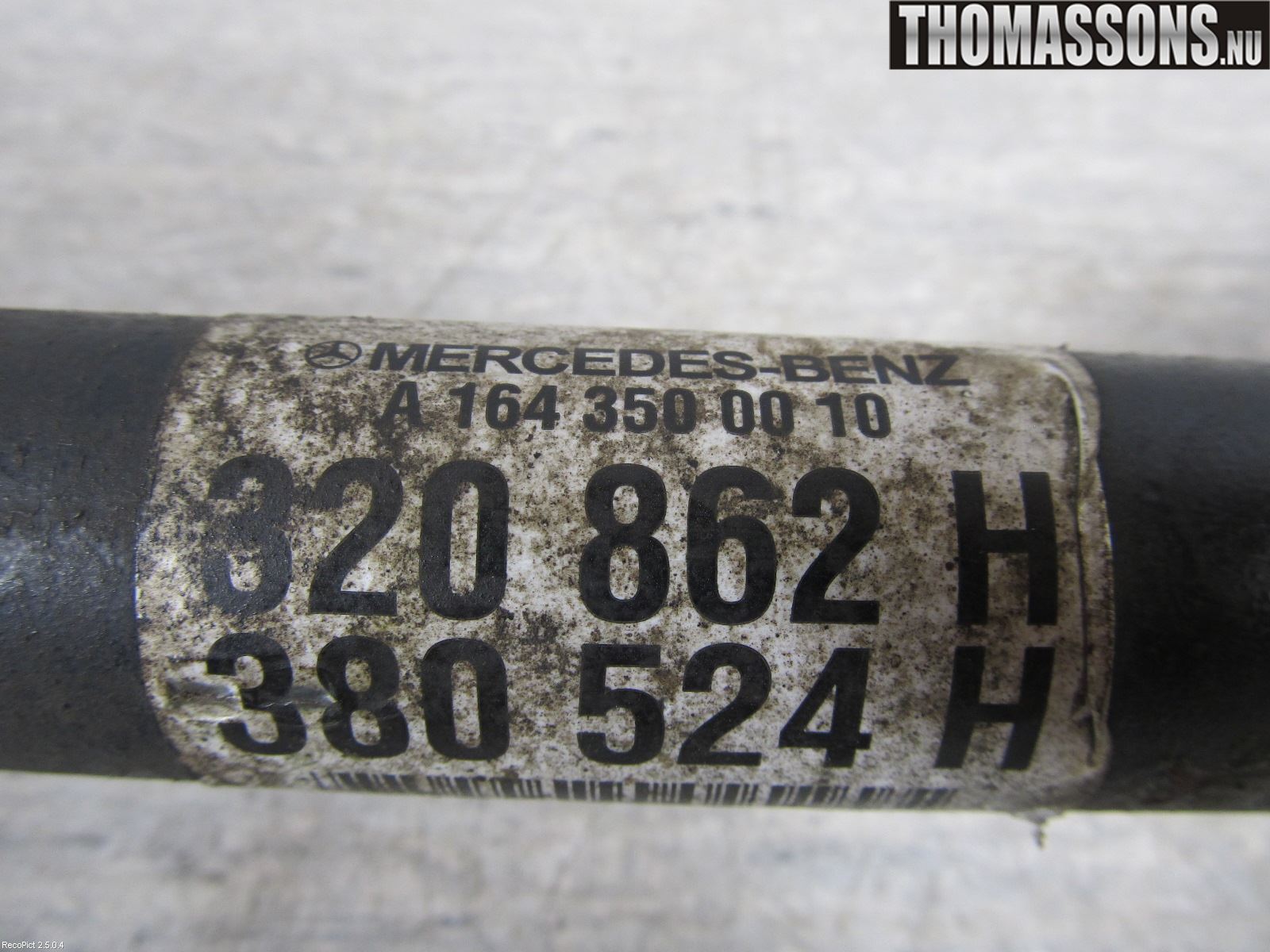 Mercedes-Benz MB ML (W164) 05-11 Drivaksel Bak Kompl Høyre