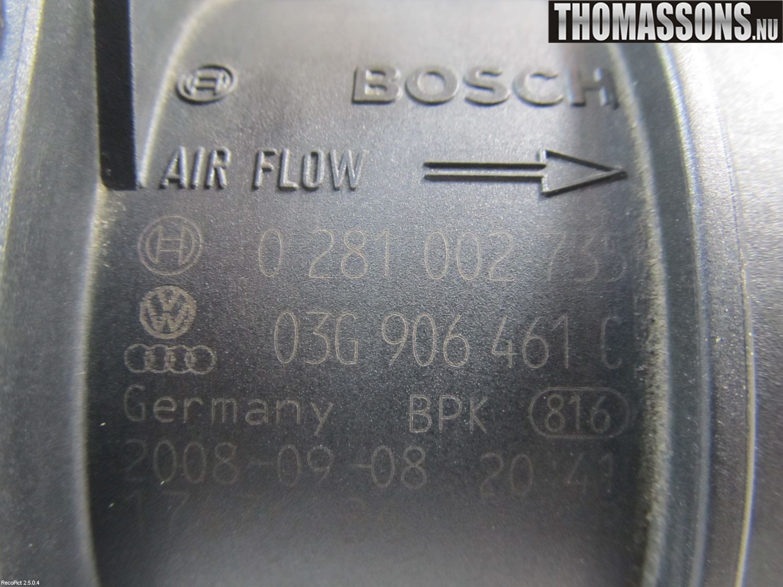 Volkswagen VW PASSAT CC 08-16 Inns Luftmassemåler