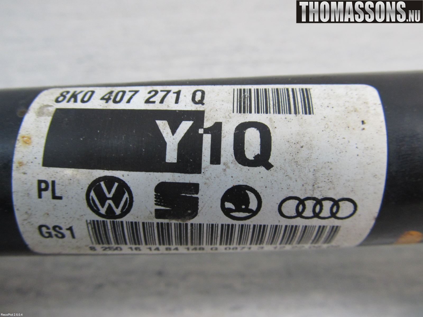 Audi A4/S4 08-11 Drivaksel Foran Kompl  V = H