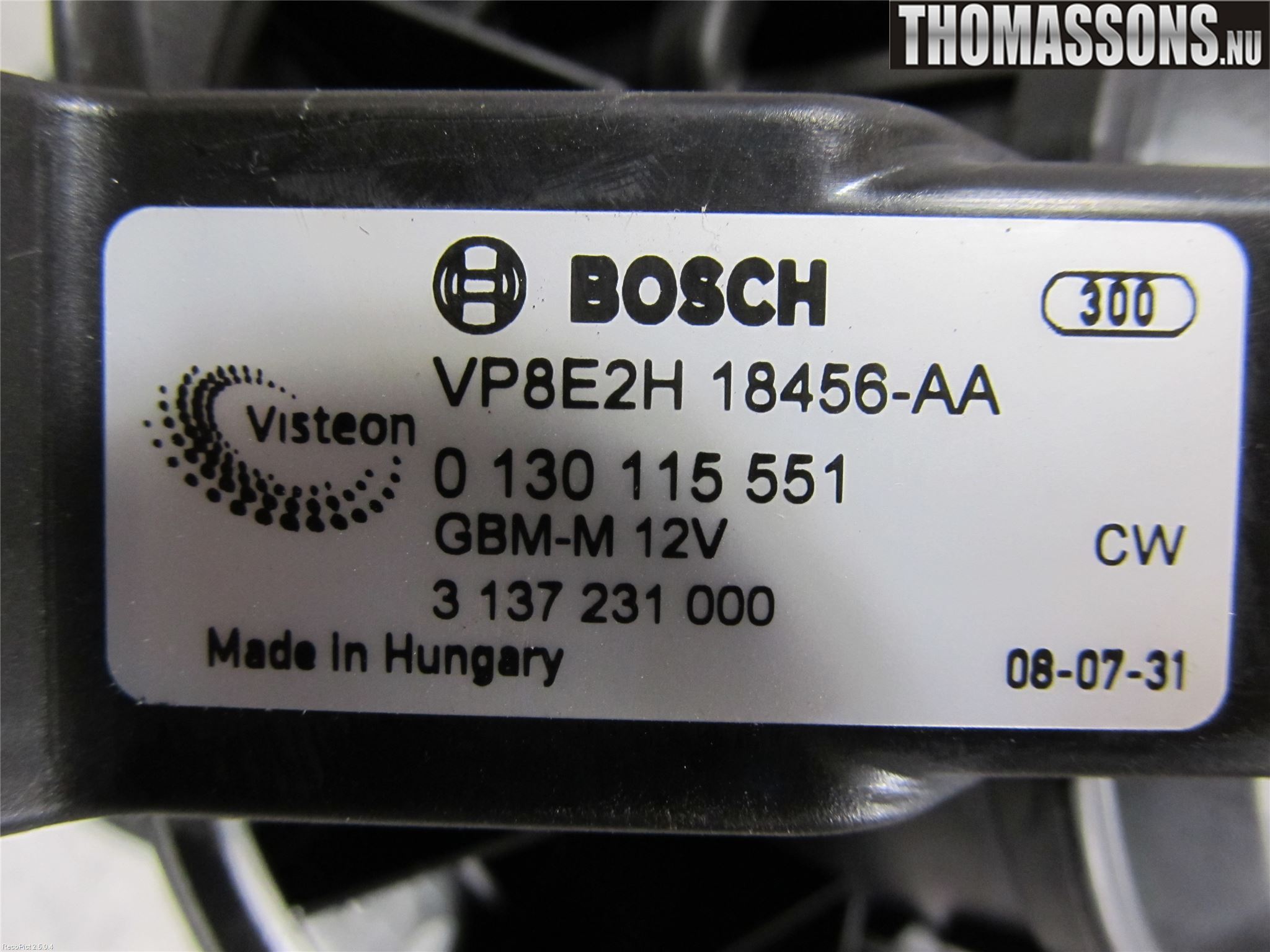 Ford FIESTA 09-12 Varmeapparat Viftemotor