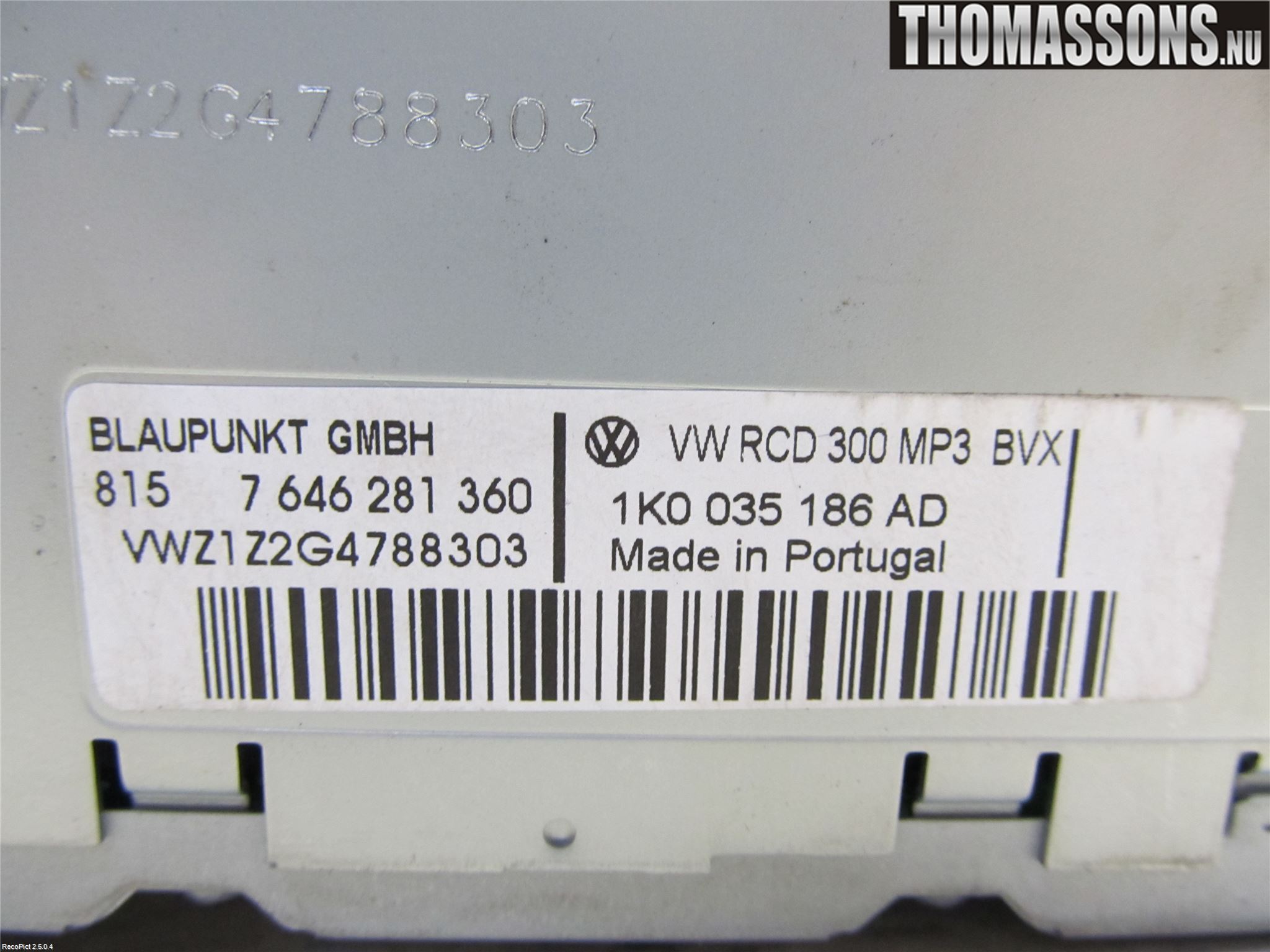 Volkswagen VW GOLF V 04-09 Stereo Radio Med Cd