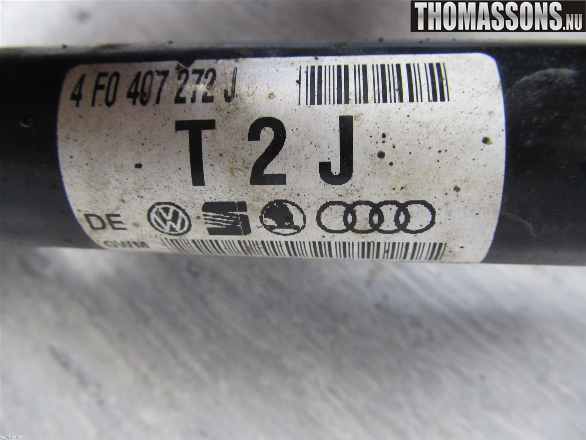 Audi A6/S6     05-11 Drivaksel Foran Kompl Høyre