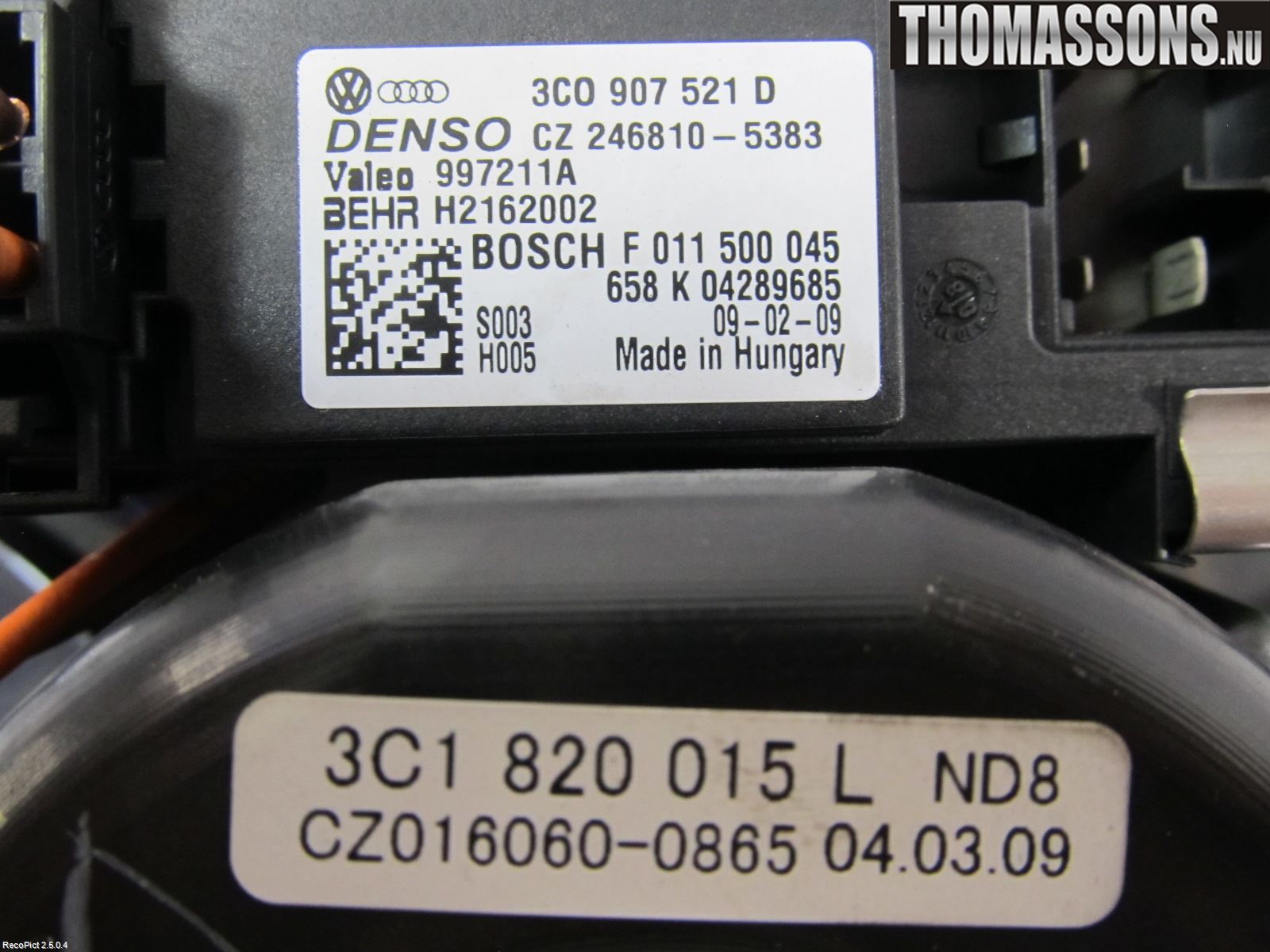 Volkswagen VW PASSAT 05-11 Varme Ac Varmeapparatvifte