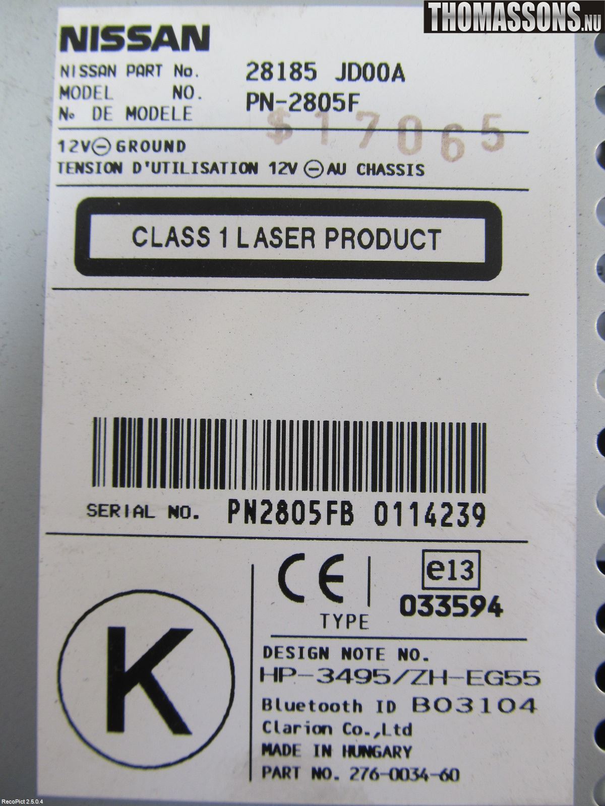 Nissan QASHQAI   07-10 Stereo Radio Med Cd