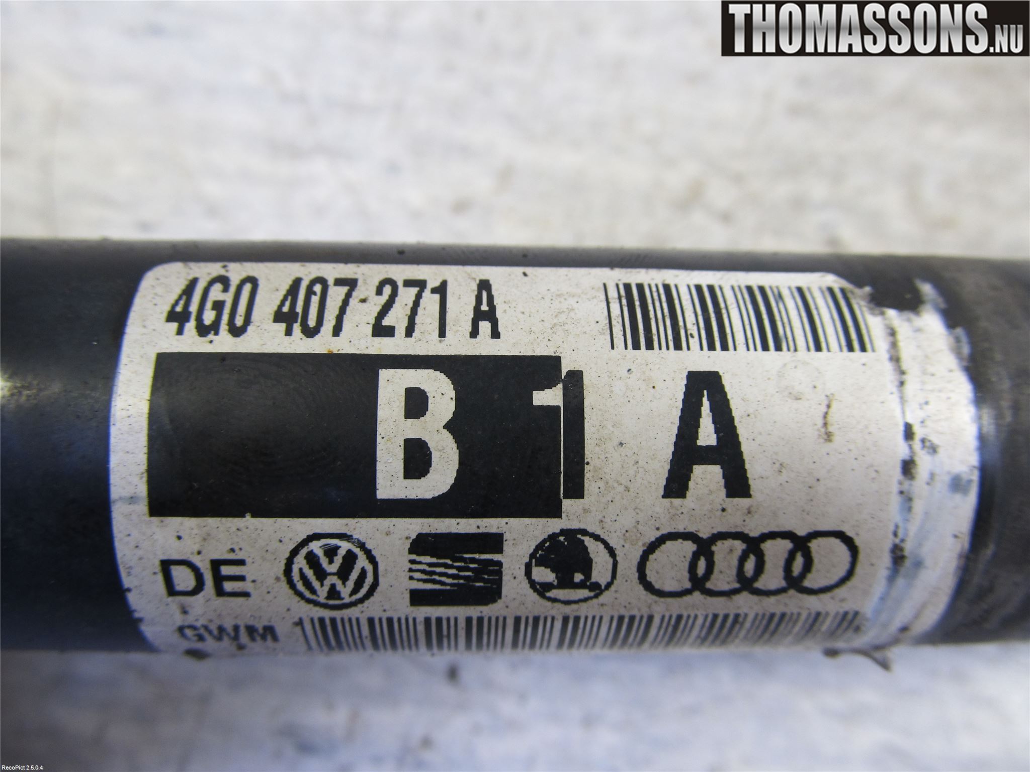 Audi A6/S6 4G 11-18 Drivaksel Foran Kompl Venstre