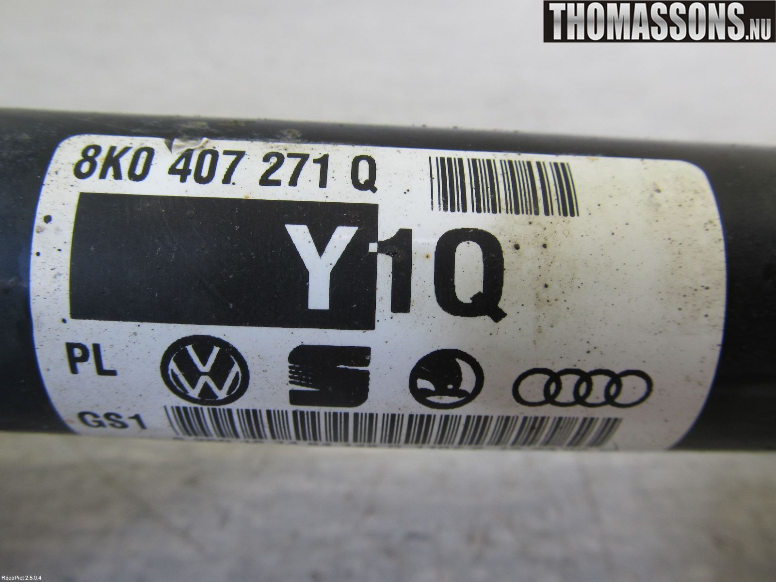 Audi A5 07-16 Drivaksel Foran Kompl Venstre