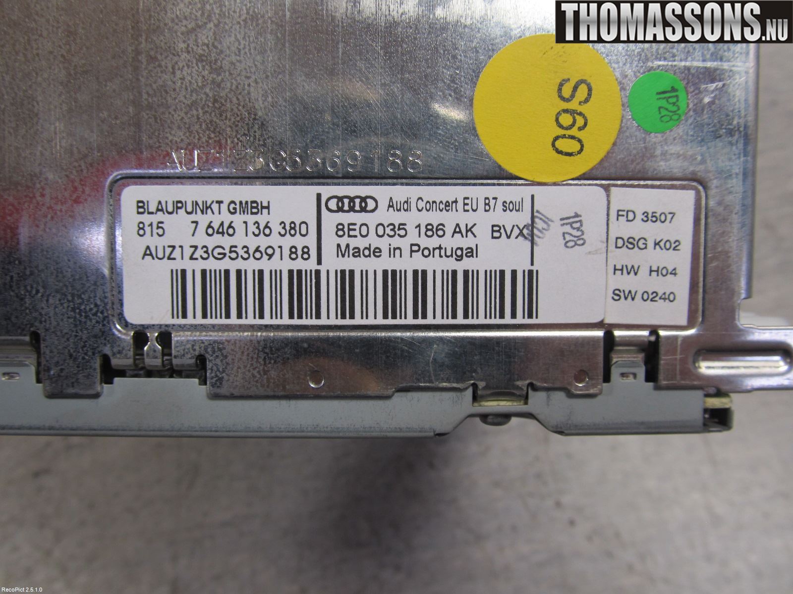 Audi A4/S4 05-07 Stereo Radio Med Cd