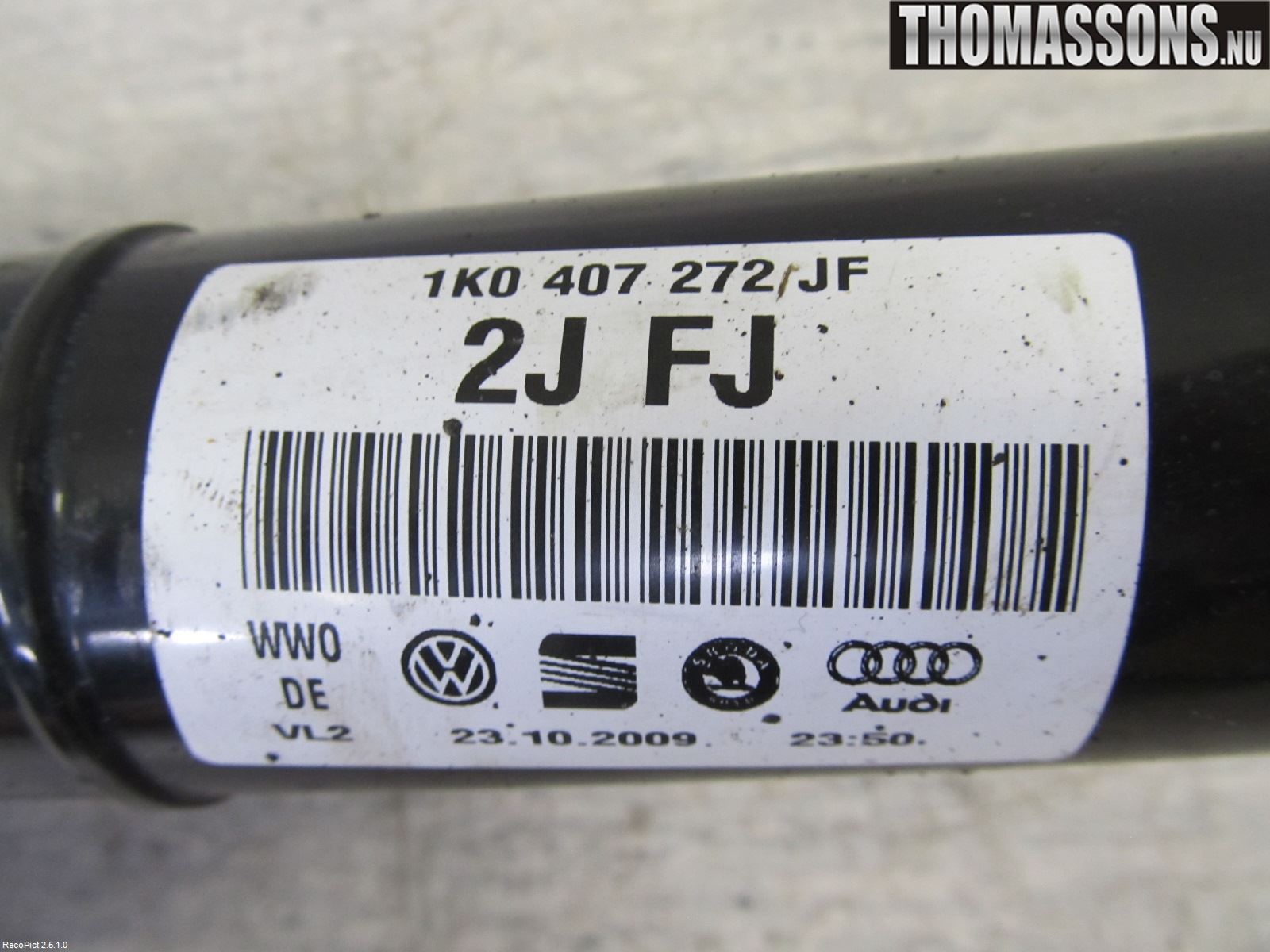 Audi A3/S3 05-13 Drivaksel Foran Kompl Høyre