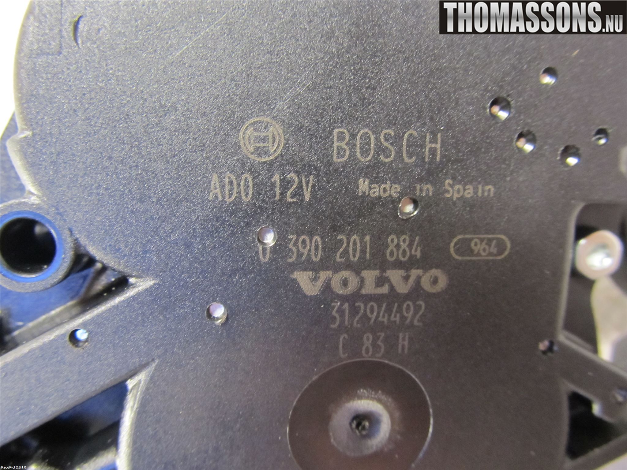 Volvo V60 11-13 Viskermotor Bakluke