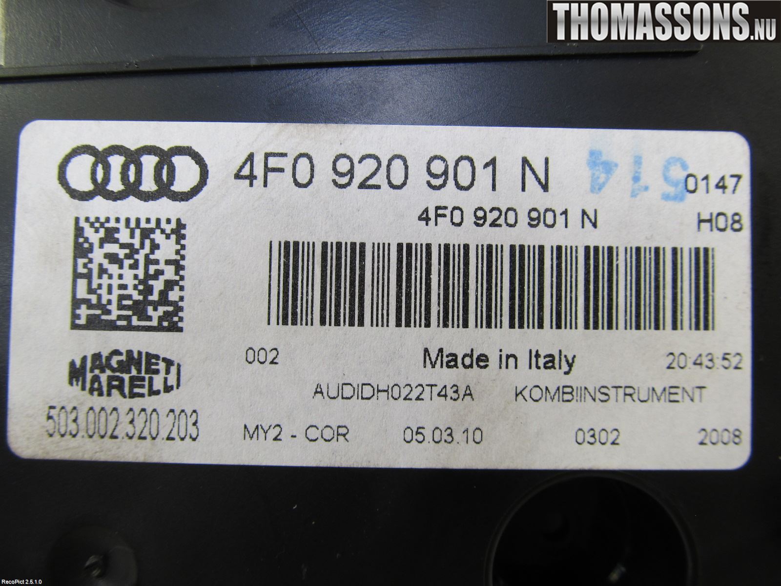 Audi A6/S6     05-11 Instr Kombinert