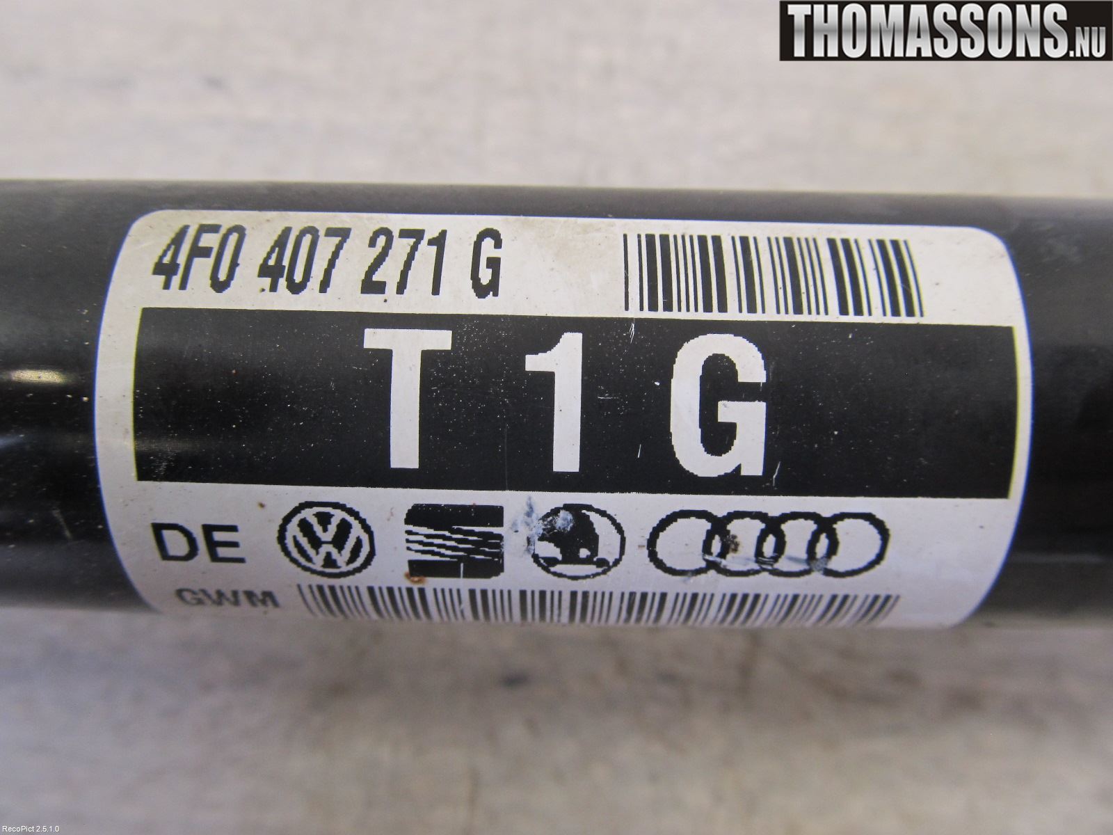 Audi A6/S6     05-11 Drivaksel Foran Kompl Venstre