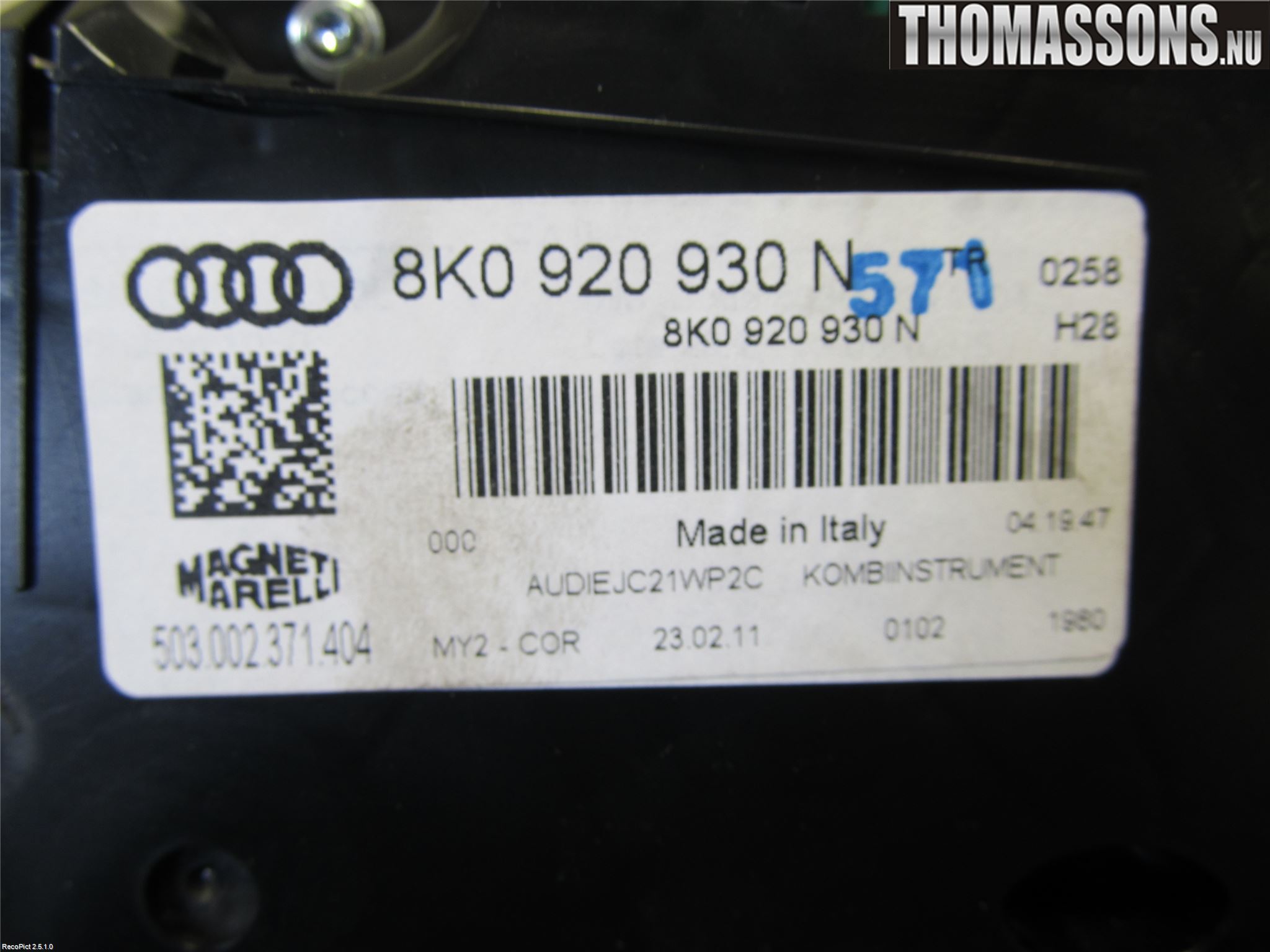Audi A4/S4 08-11 Instr Kombinert