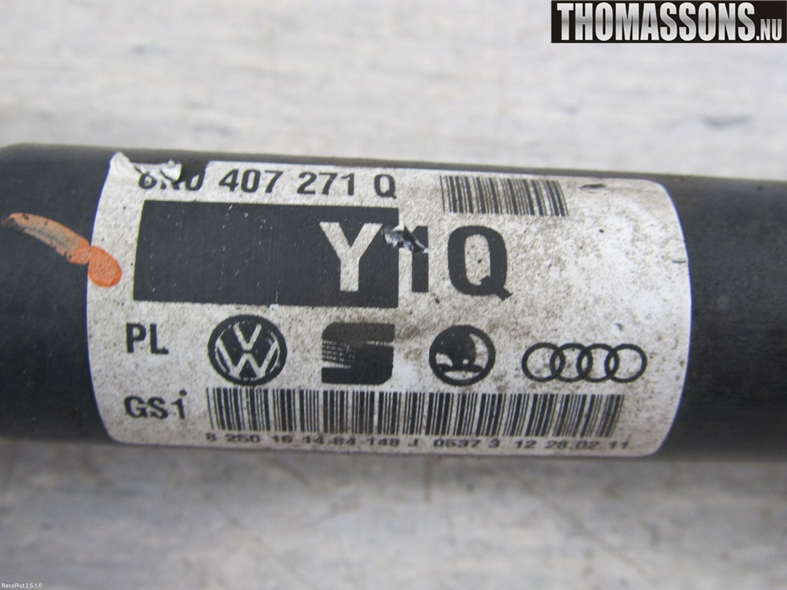 Audi A4/S4 08-11 Drivaksel Foran Kompl Venstre