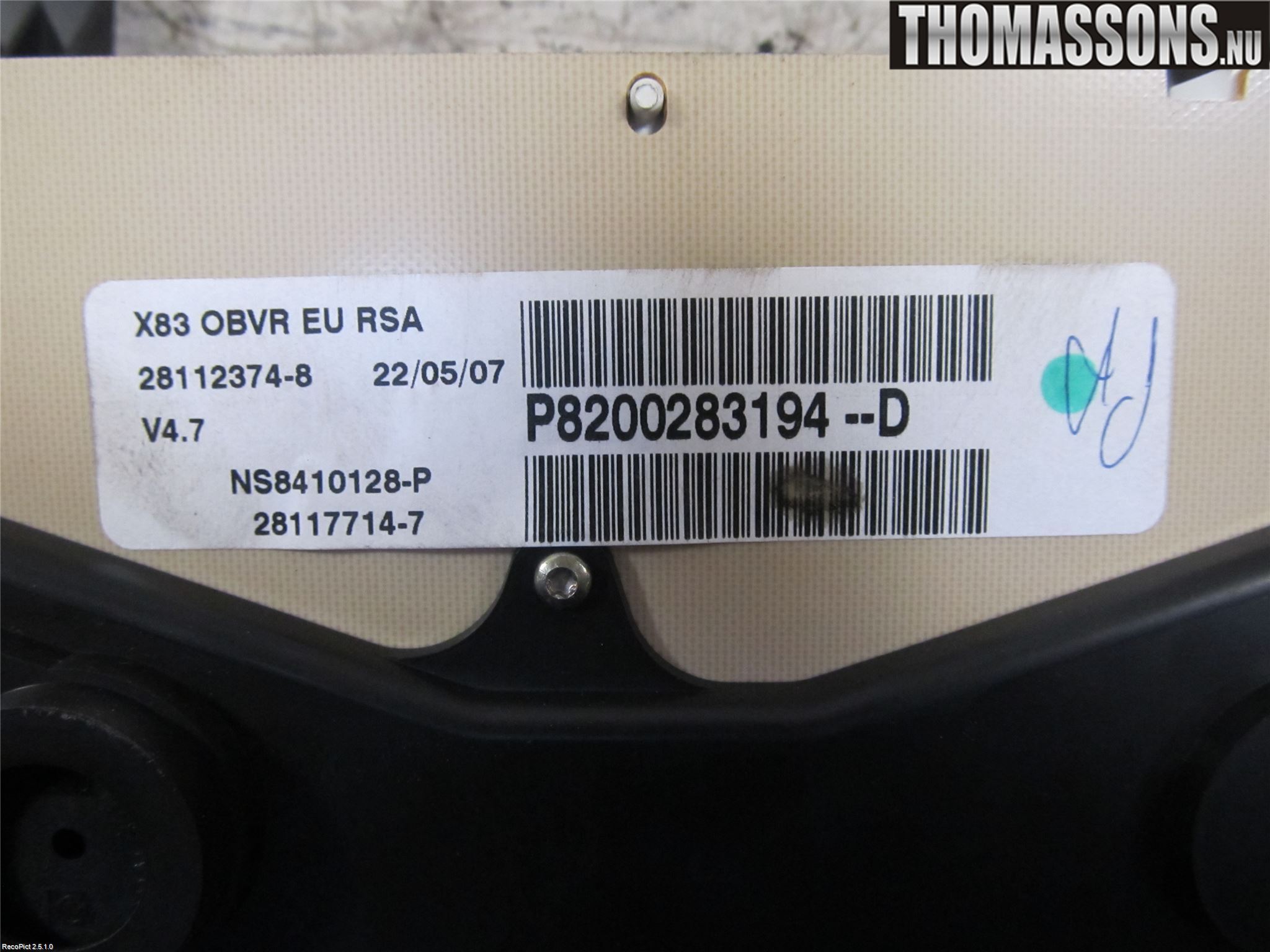 Nissan PRIMASTAR Instr Kombinert