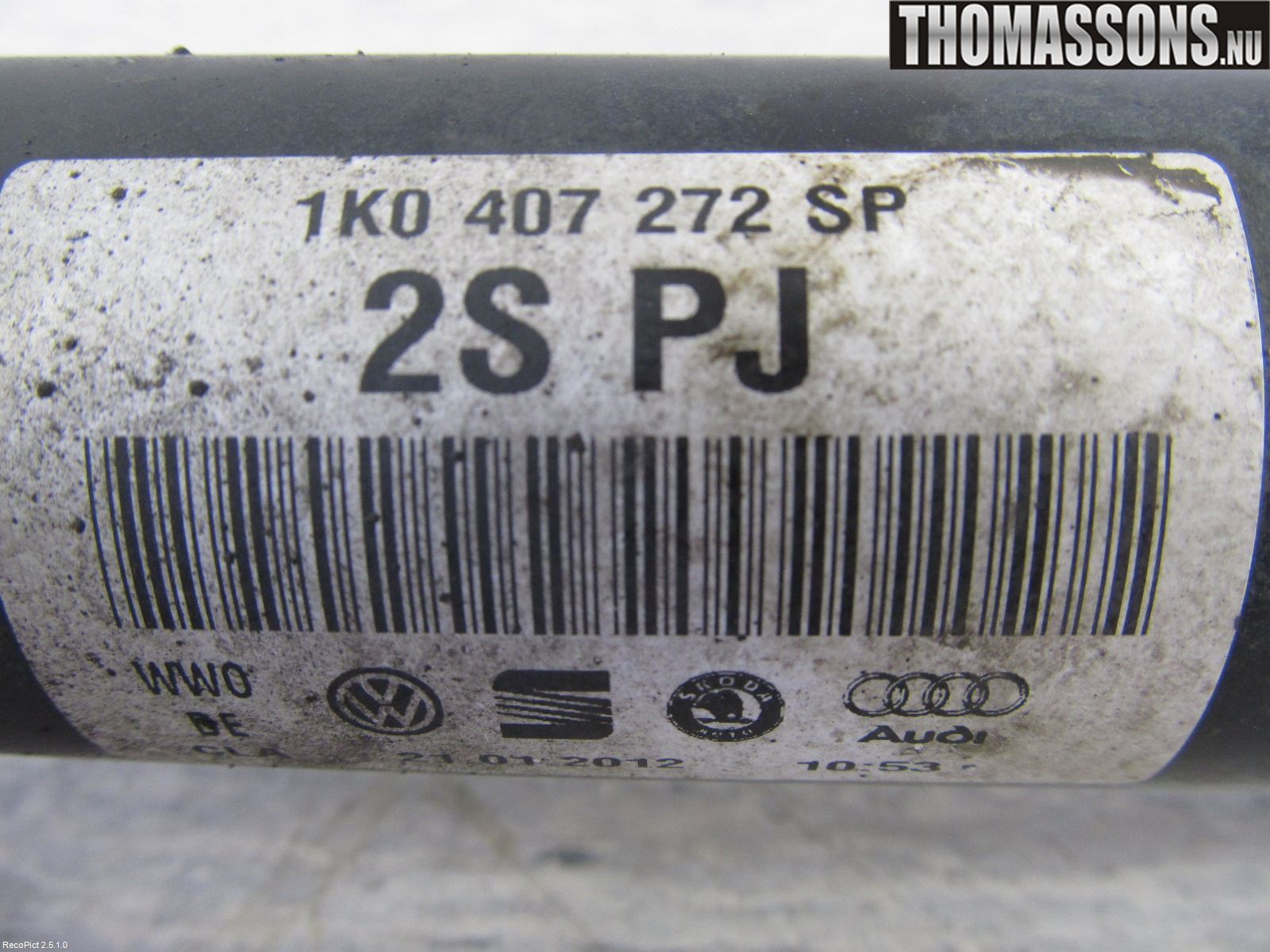 Volkswagen VW GOLF PLUS/CROSS GOLF 04-14 Drivaksel Foran Kompl Høyre