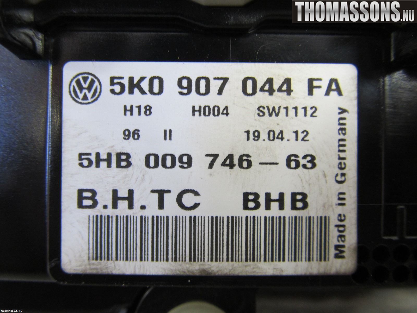 Volkswagen VW TIGUAN 07-16 Varme Ac Betjening-Display