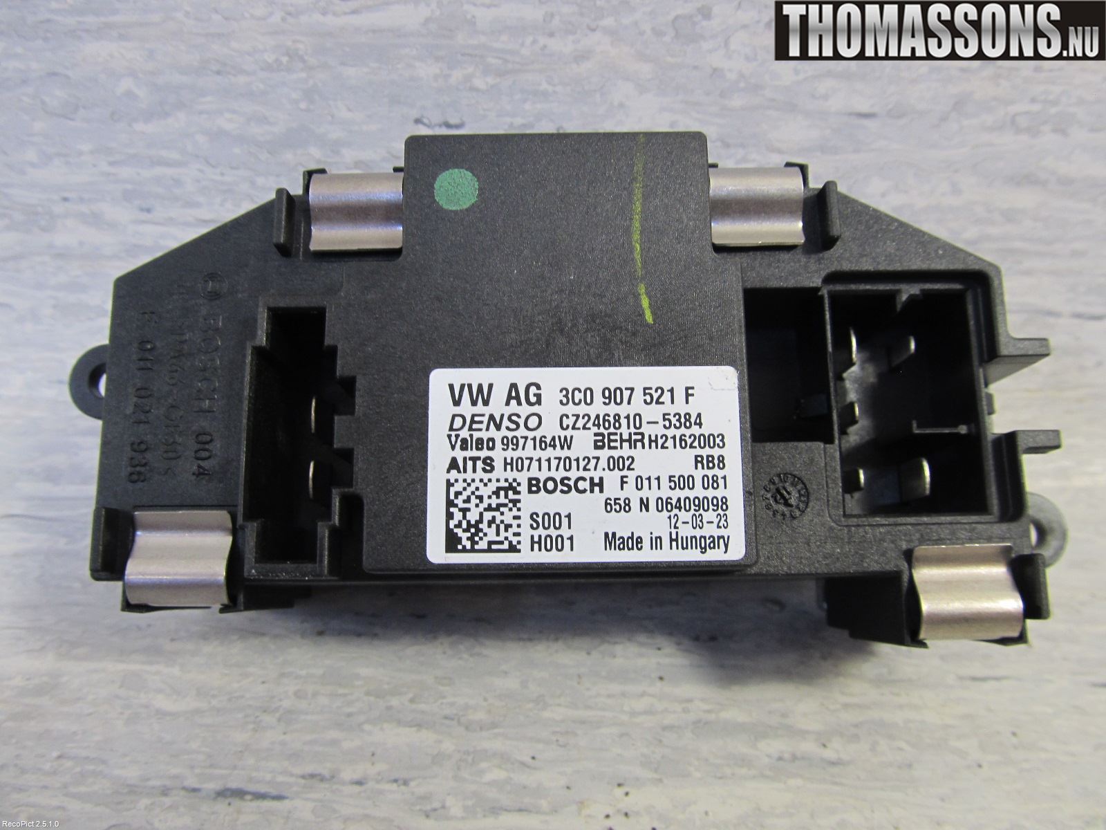 Volkswagen VW TIGUAN 07-16 Varmeapparat Viftemotstand