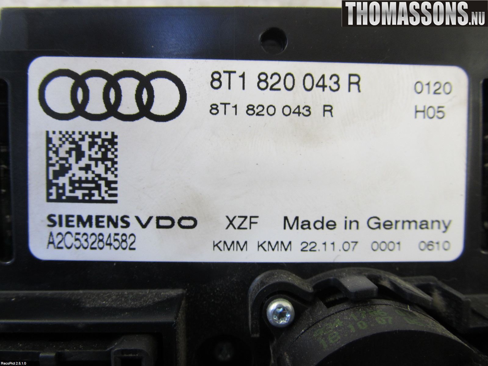 Audi A4/S4 08-11 Varme Ac Betjening-Display