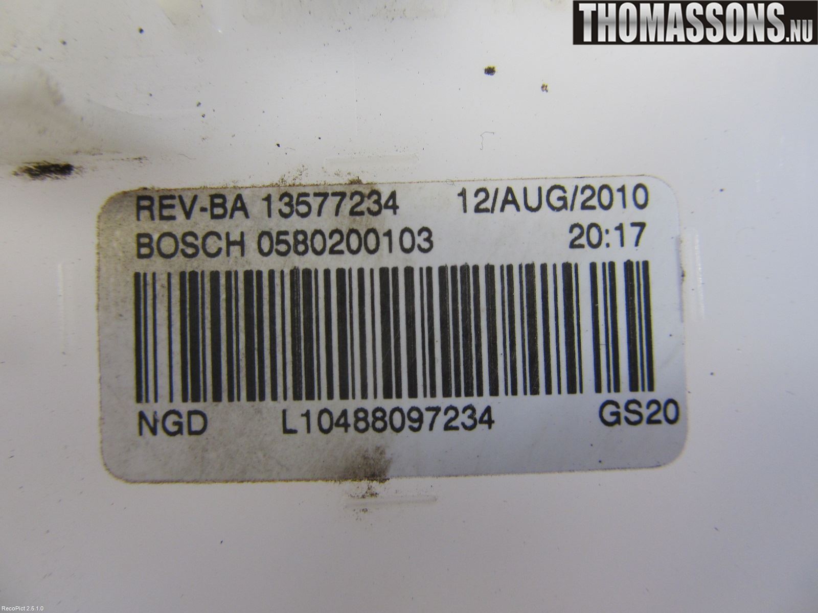 Opel ASTRA J 10-15 Drivstoffpumpe Fødepumpe El