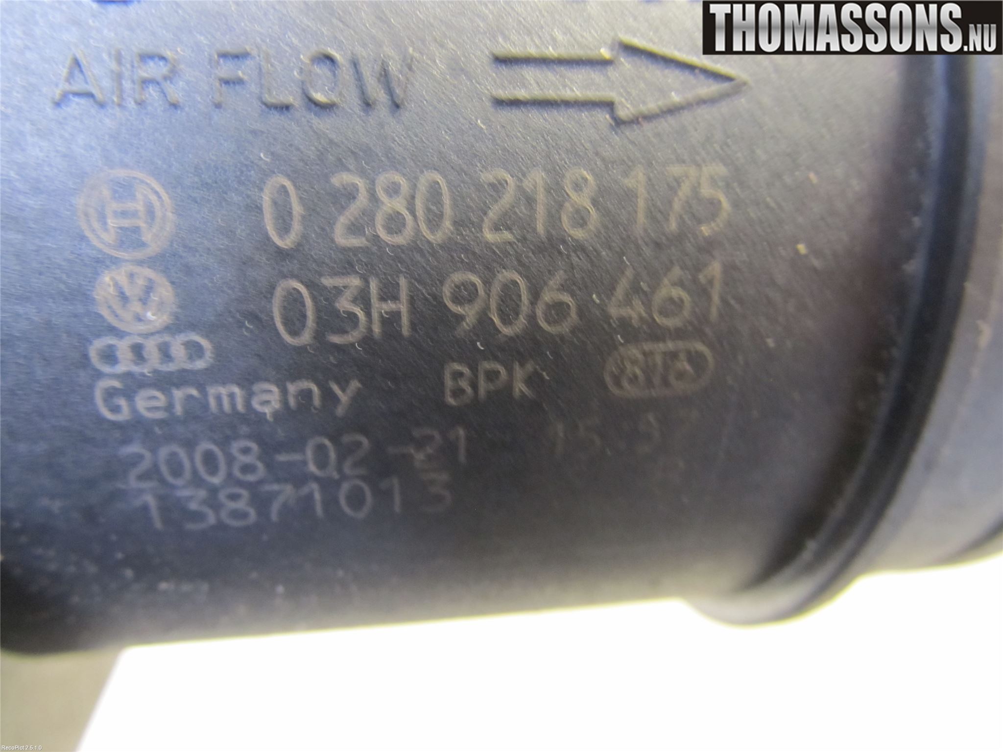 Volkswagen VW PASSAT 05-11 Inns Luftmassemåler