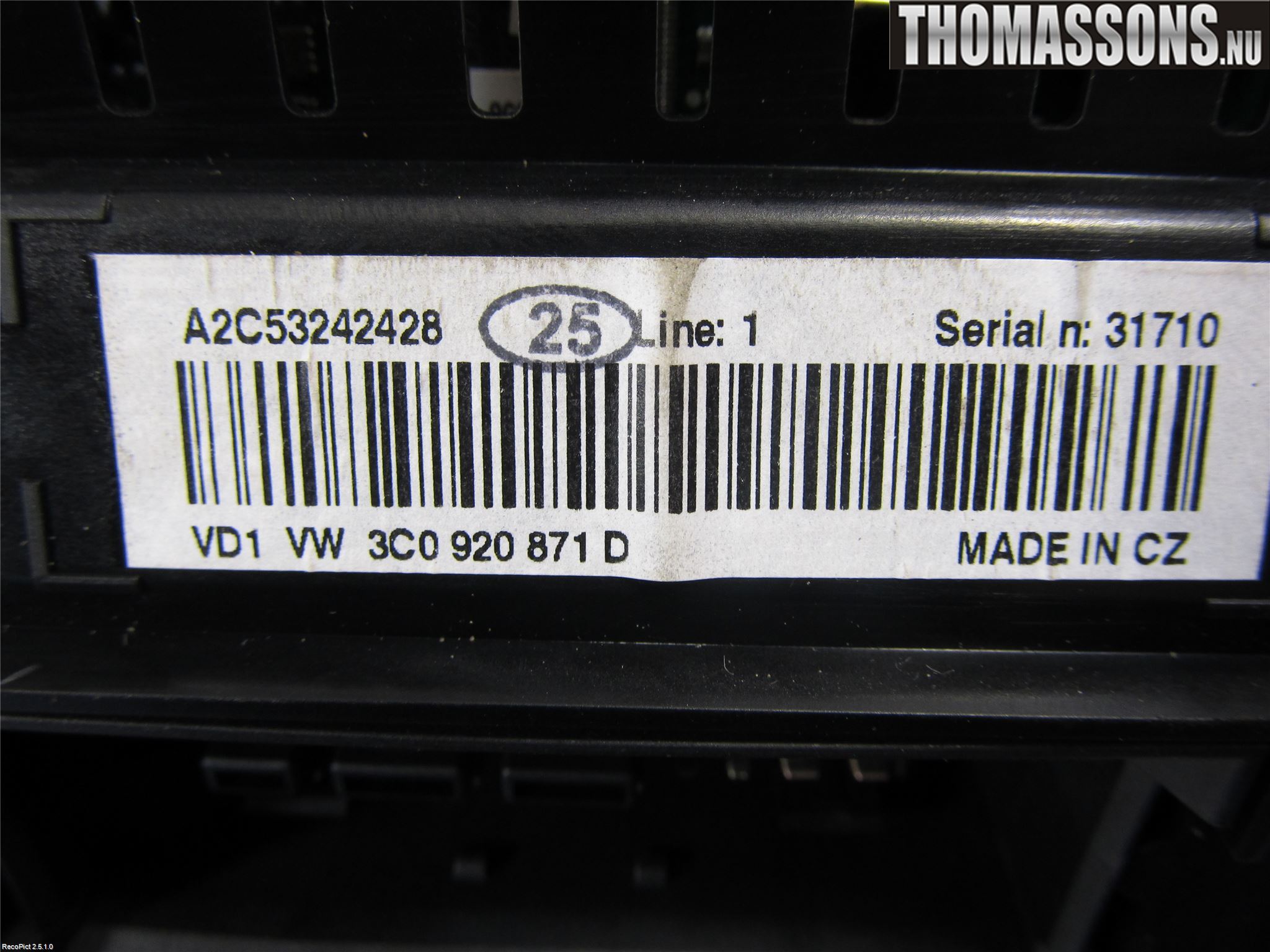 Volkswagen VW PASSAT 05-11 Instr Kombinert