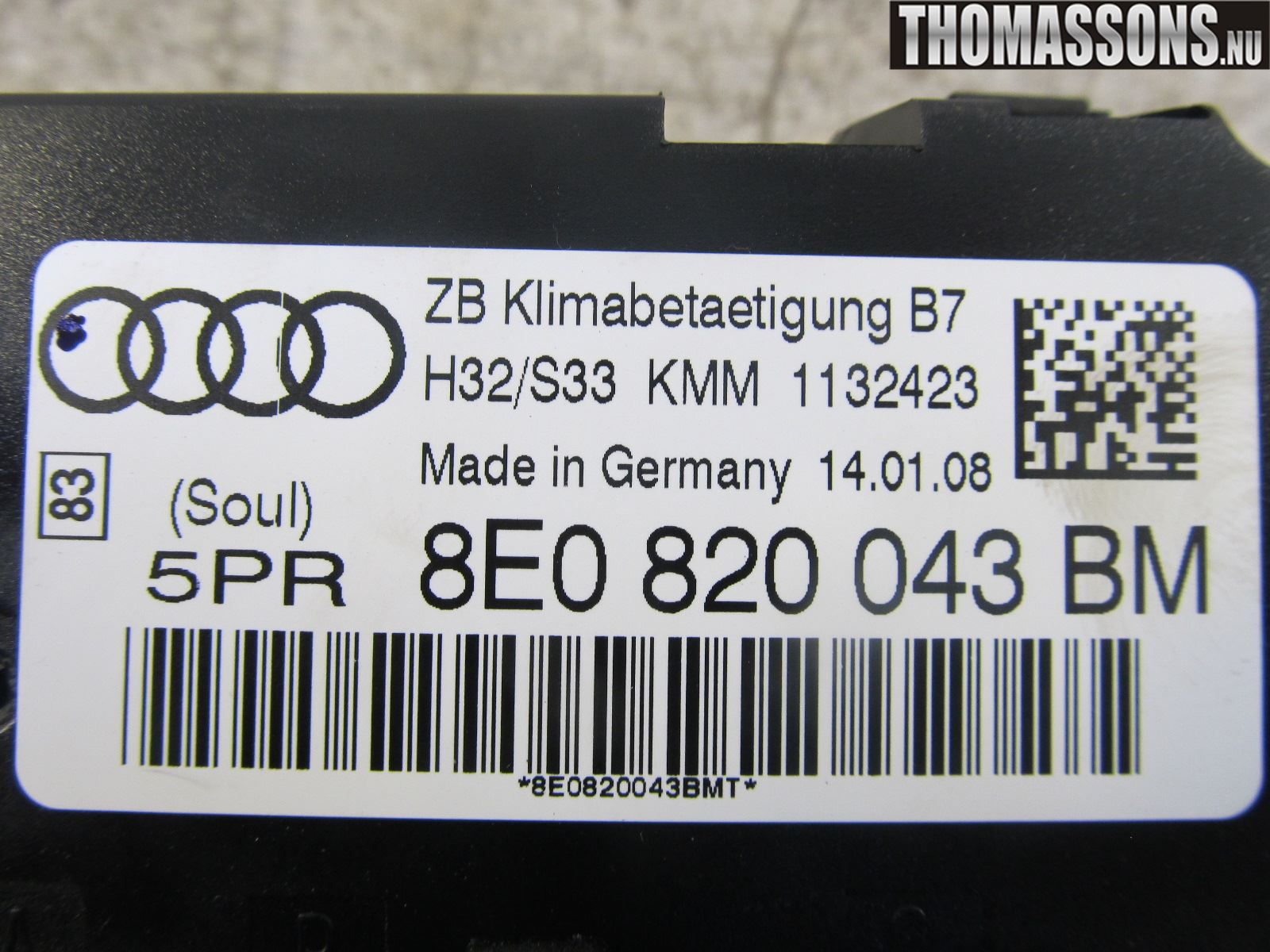 Audi A4/S4 05-07 Varme Ac Betjening-Display