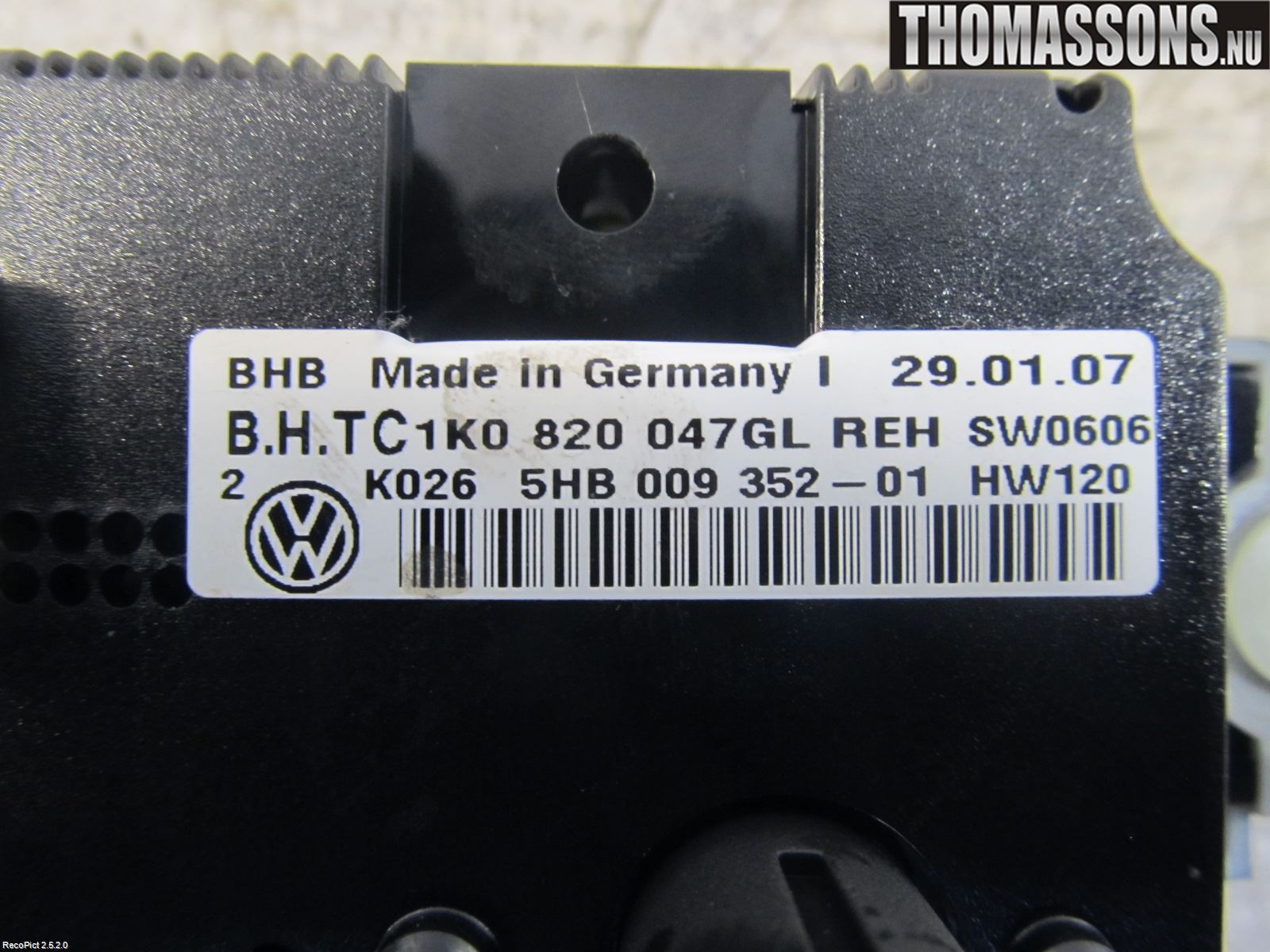 Volkswagen VW CADDY      04-10 Varme Ac Betjening-Display
