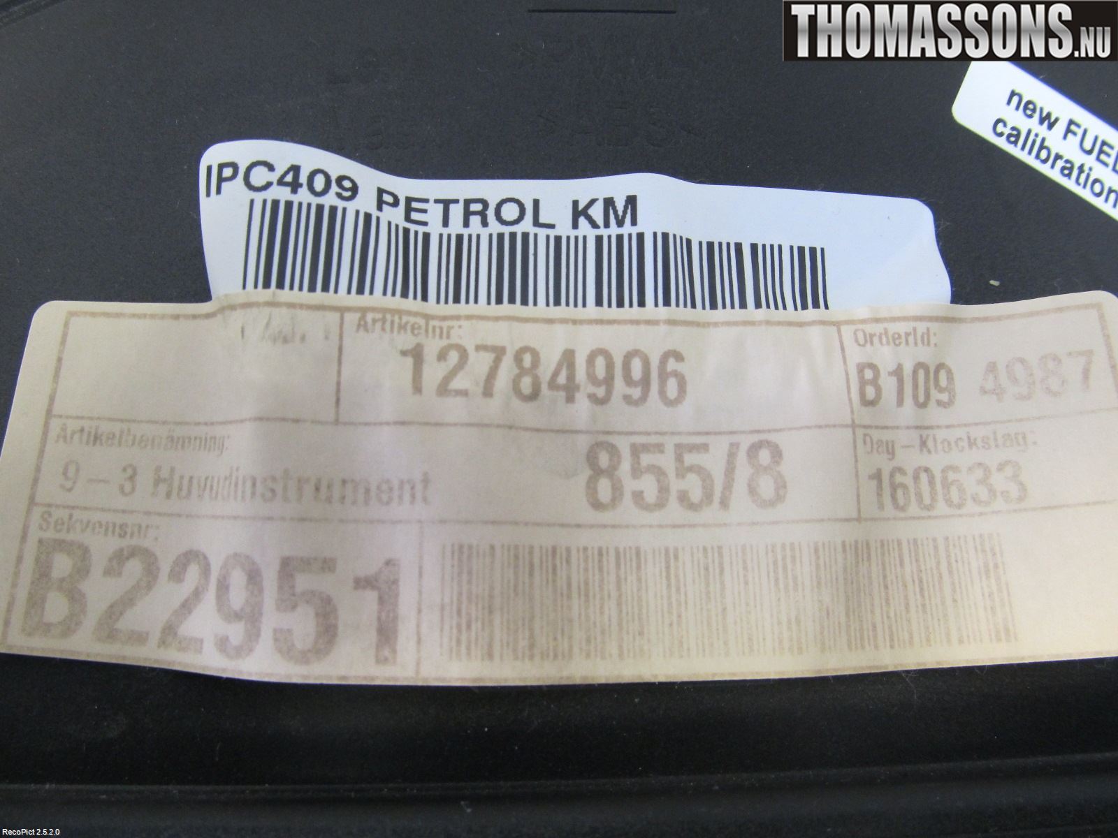 Saab 9-3 VER2/VER3 08-15 Instr Kombinert