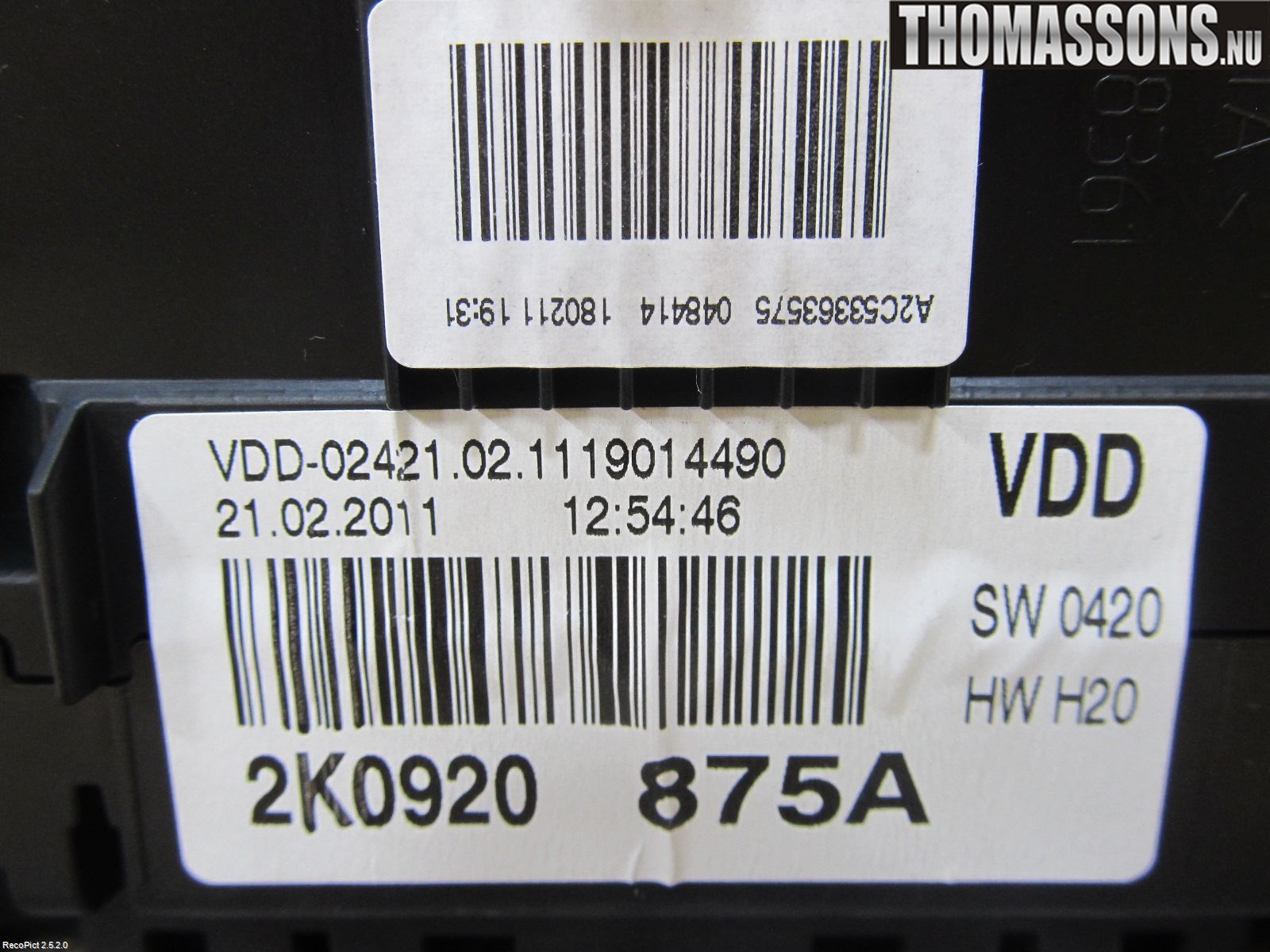 Volkswagen VW CADDY      04-10 Instr Kombinert