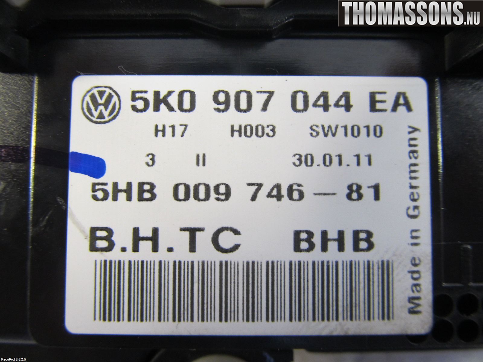 Volkswagen VW CADDY      04-10 Varme Ac Betjening-Display