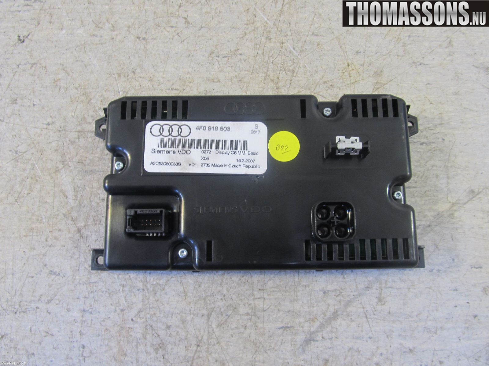 Audi A6/S6     05-11 Instr Skjerm Dvd-Gps-Ac-Tlf