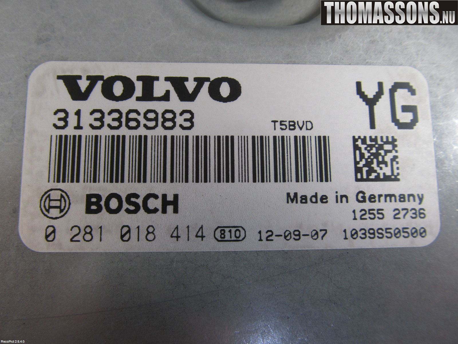 Volvo V70 08-13 Styreenhet Innsprøytning