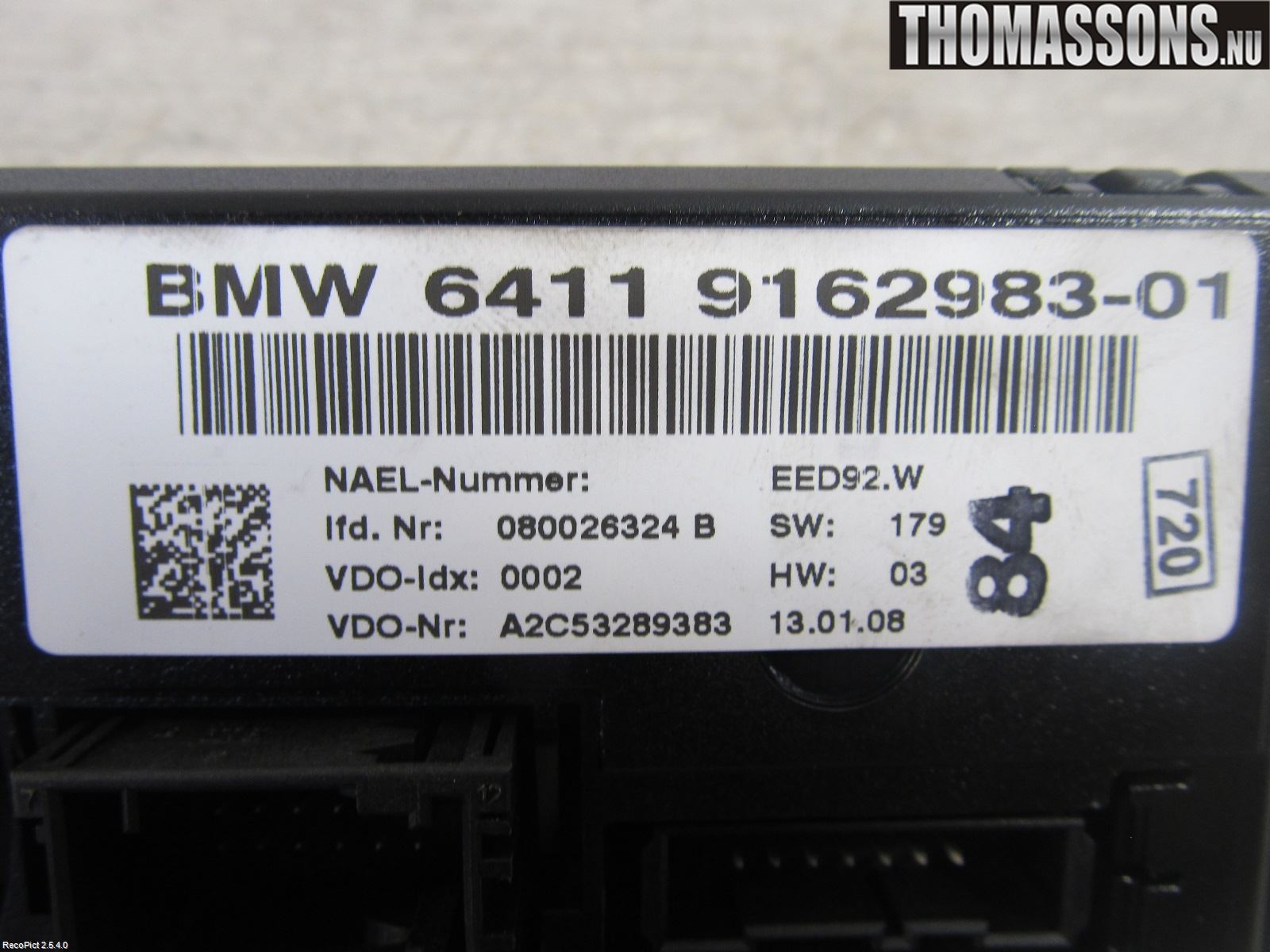 BMW 1 E87/81 5D/3D 03-11 Varme Ac Betjening-Display