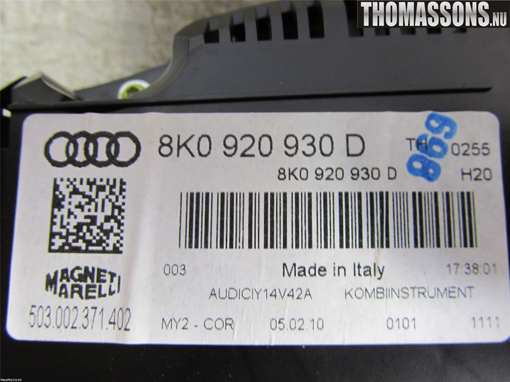 Audi A4/S4 08-11 Instr Kombinert