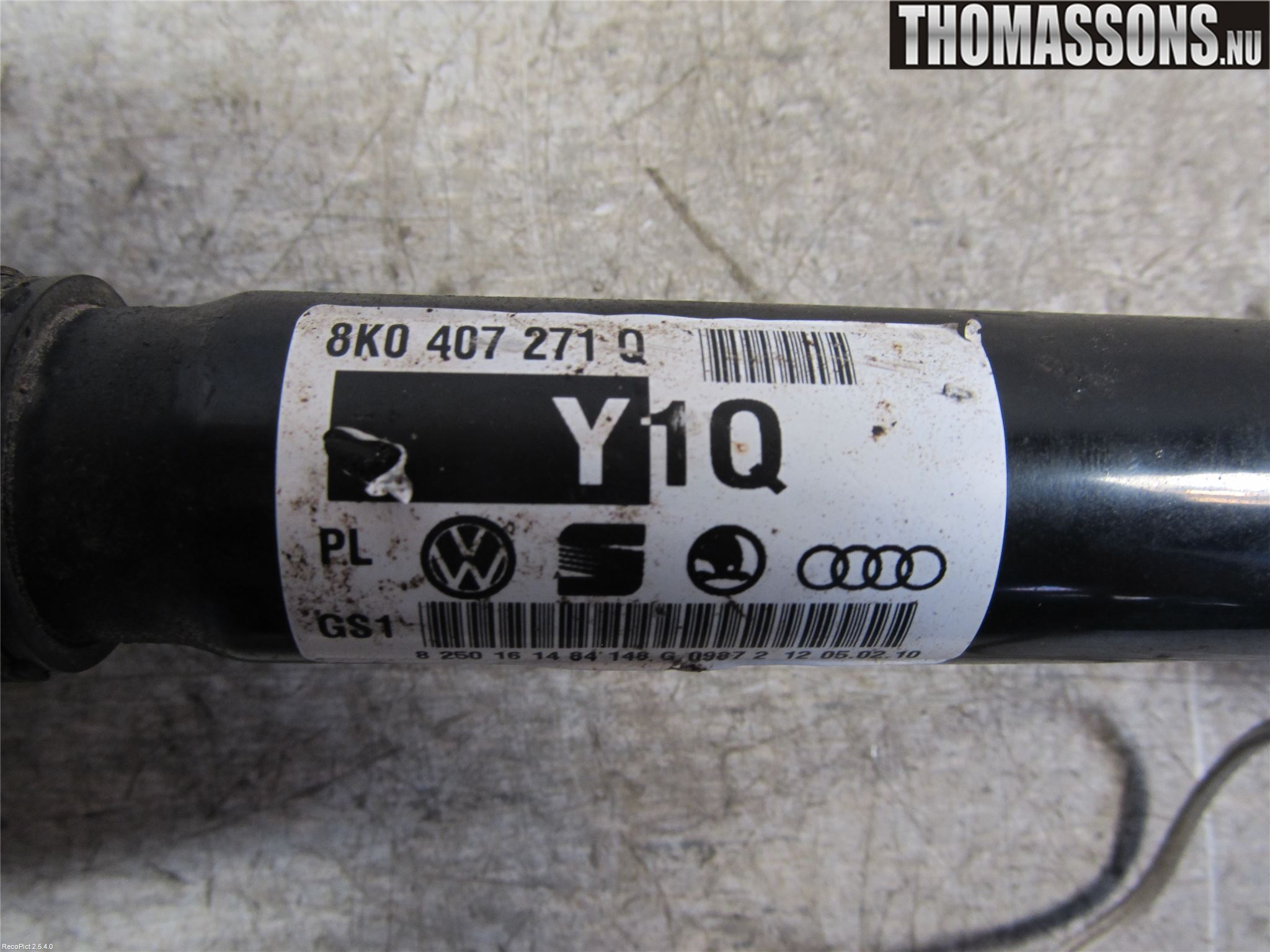 Audi A4/S4 08-11 Drivaksel Foran Kompl Høyre